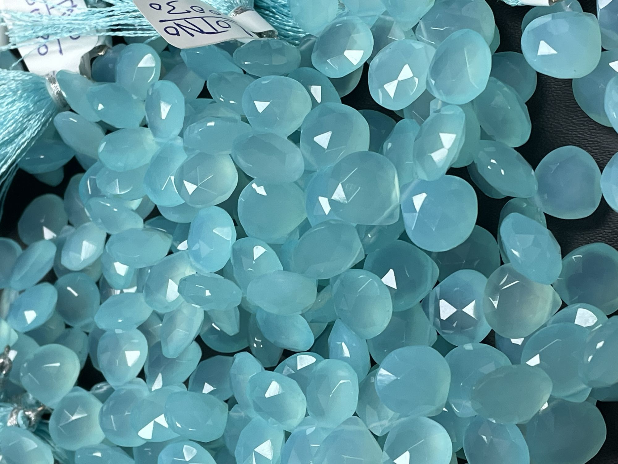 Aqua Chalcedony Heart Faceted