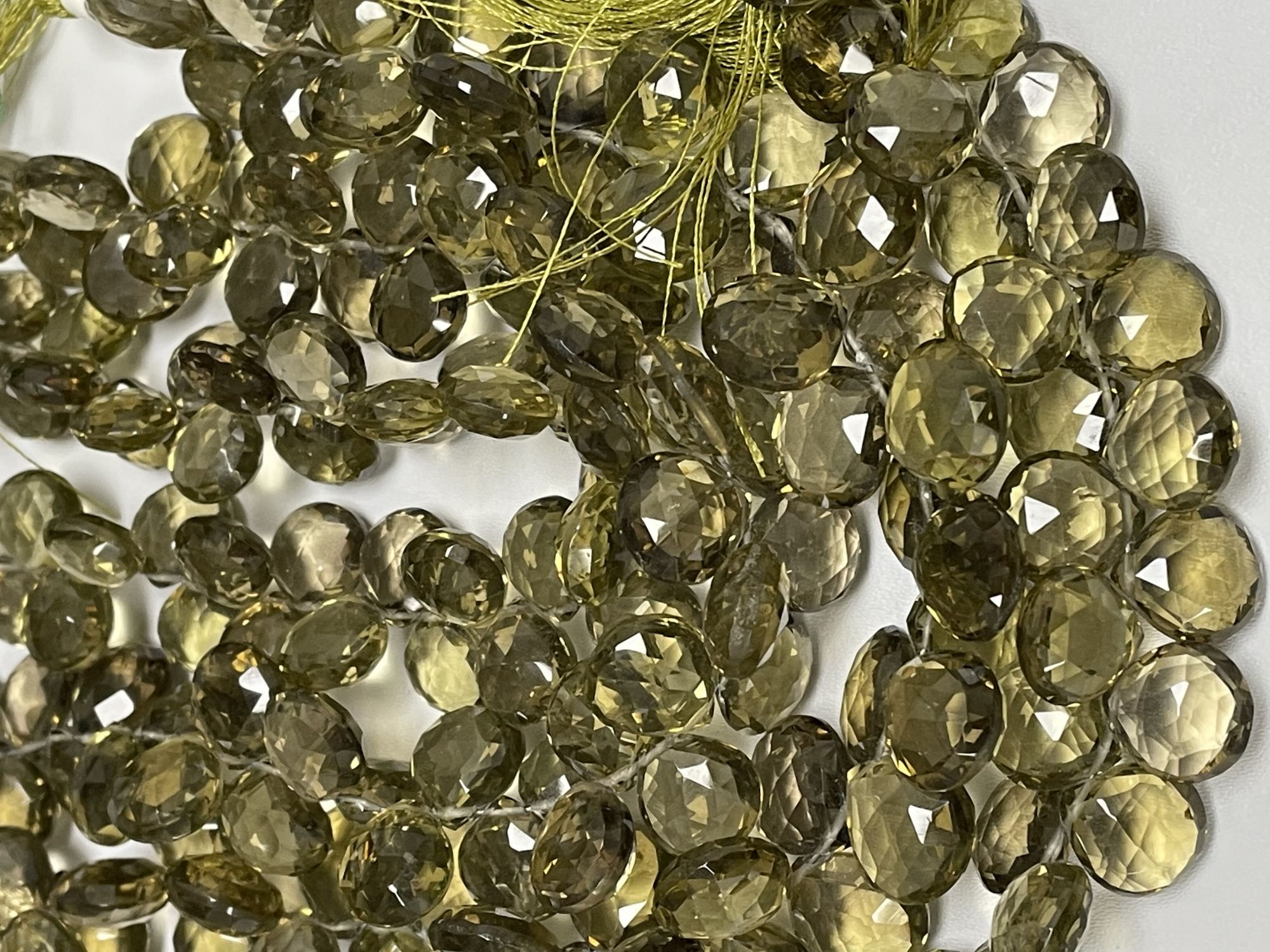 Olive Quartz Heart Faceted