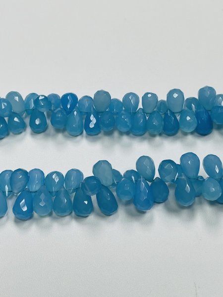 Blue Chalcedony Drop Faceted