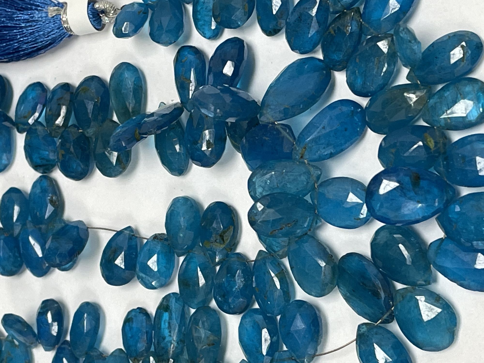Blue Apatite Pear Faceted