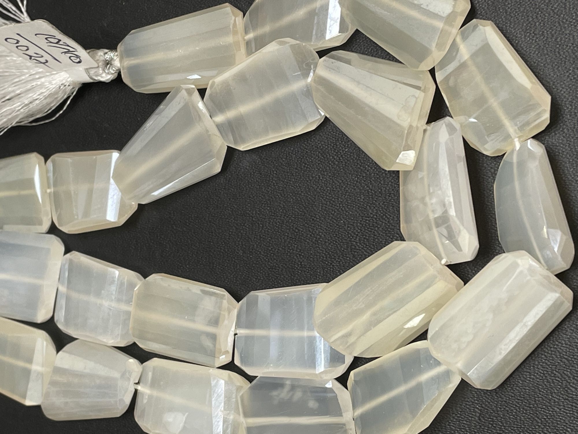 Pearl White Chalcedony Nugget Faceted