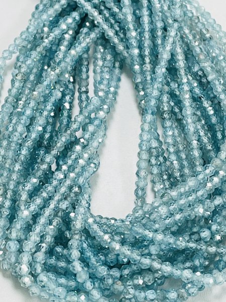 Blue Zircon Rondelle Faceted