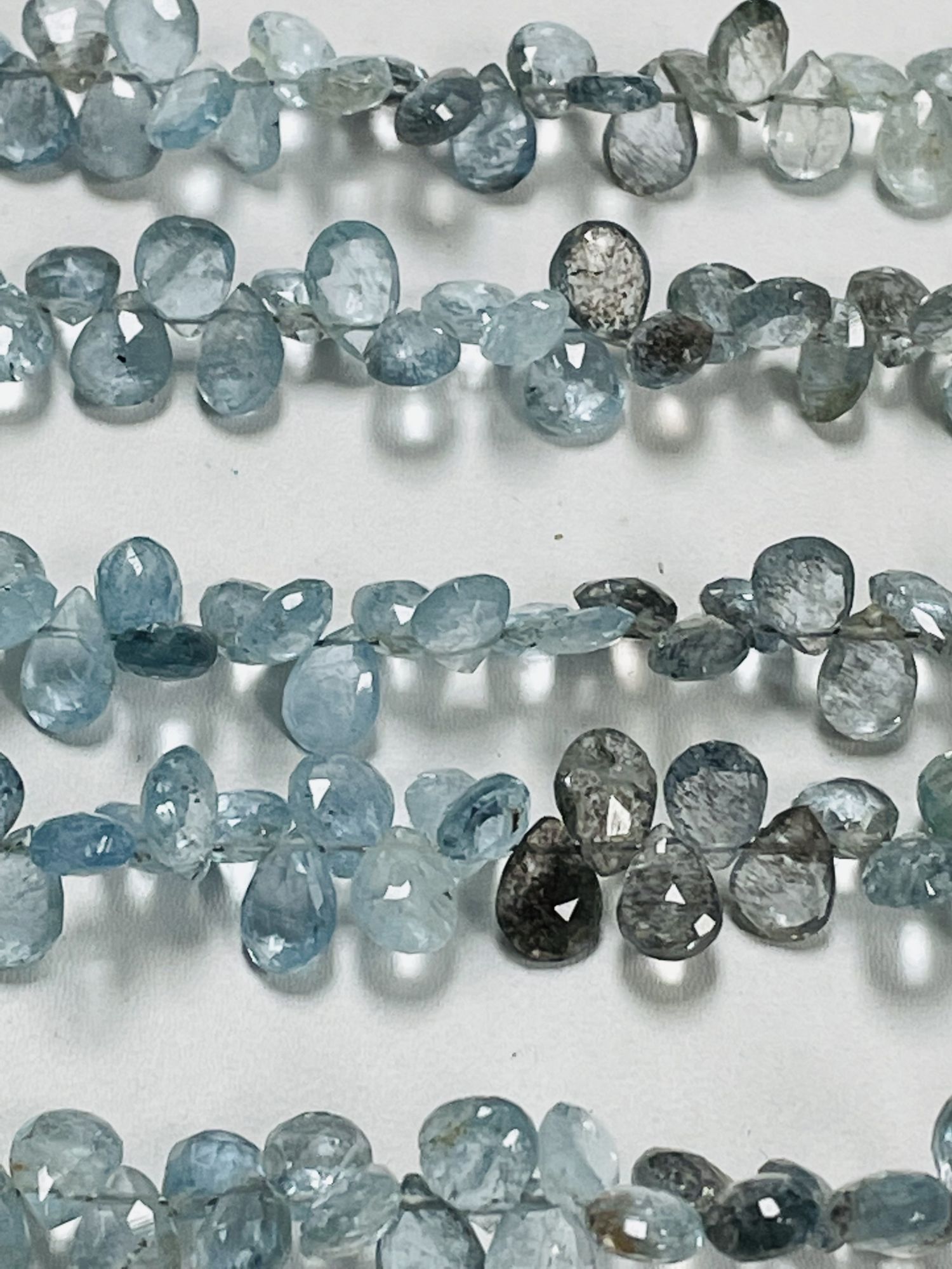 Copper Aquamarine Pear Faceted