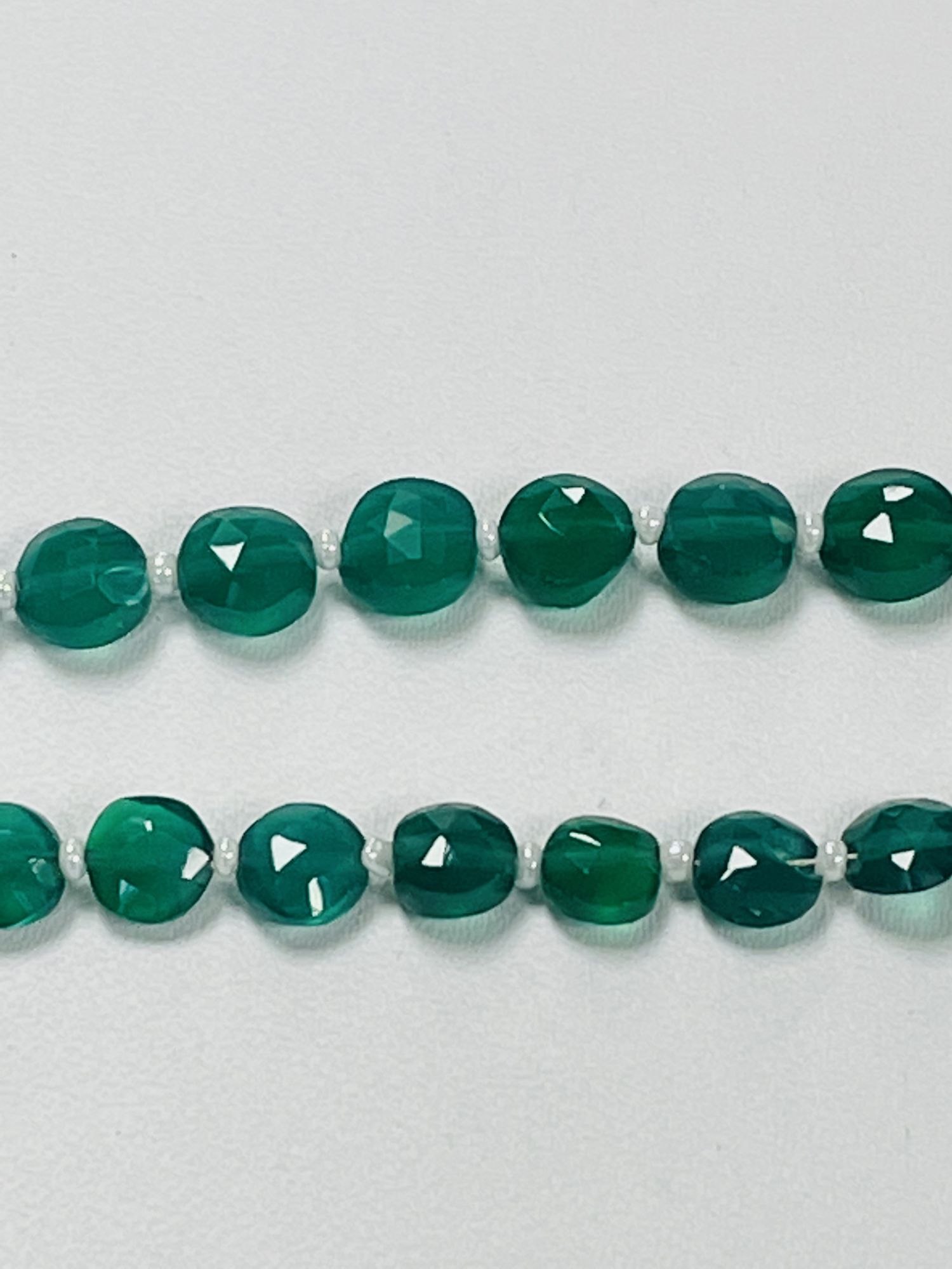 Green Onyx Coin Faceted