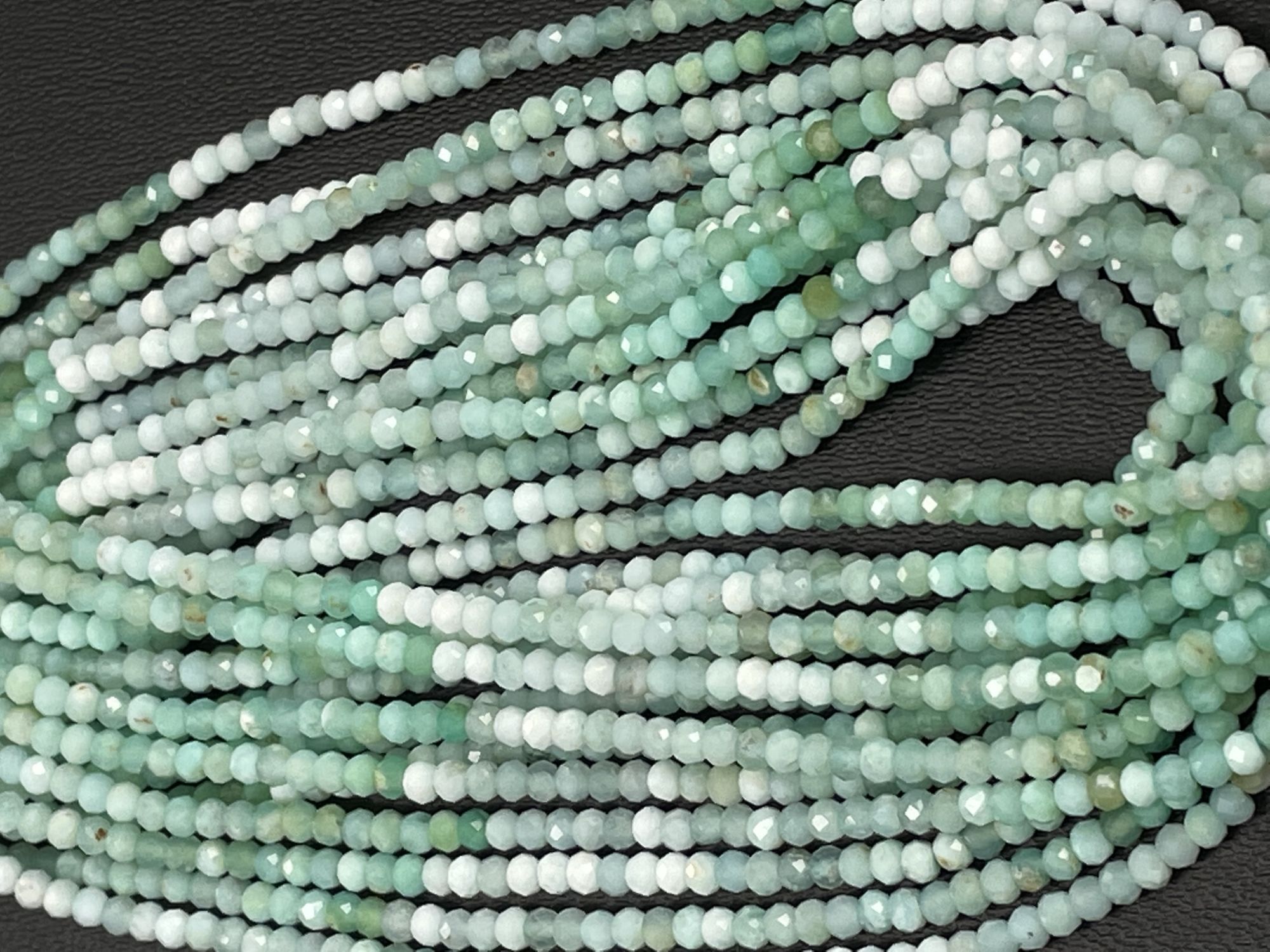 Shaded Green Opal Rondelle Faceted