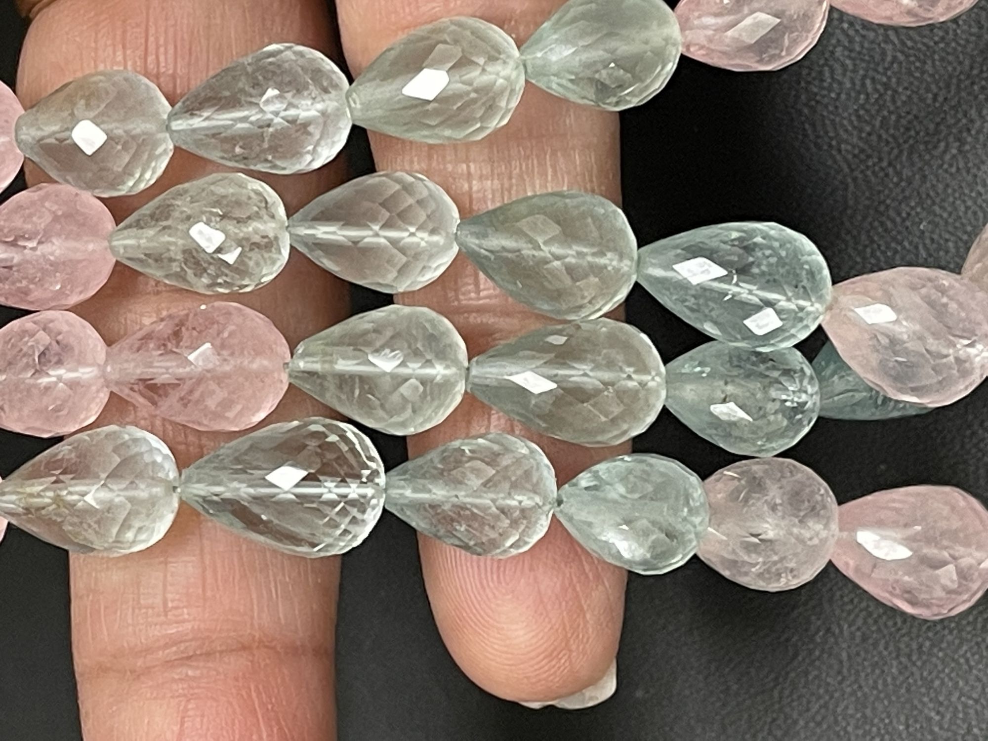 Multi Aquamarine Straight Drill Drop Faceted