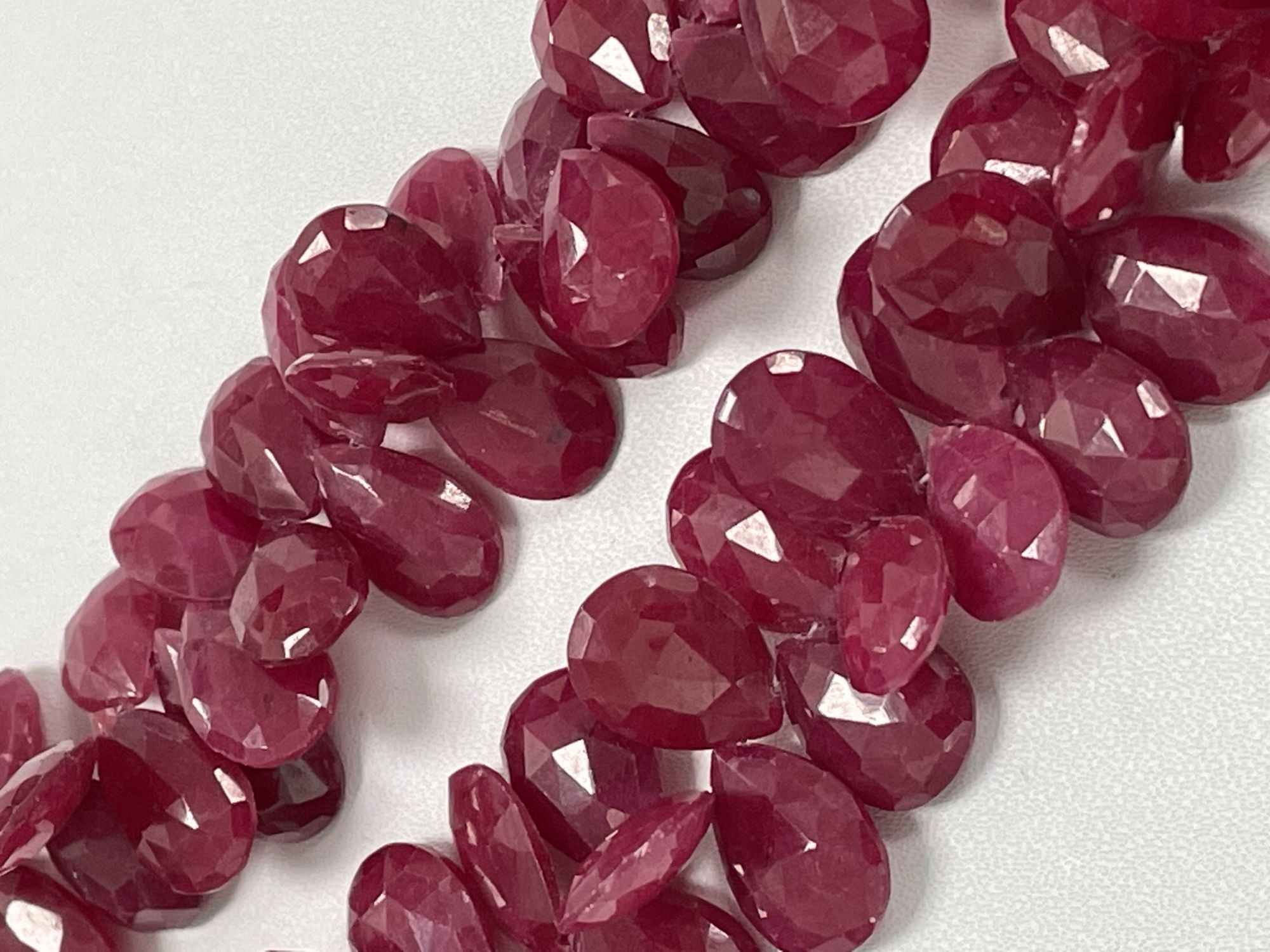 Dyed Ruby Pear Faceted