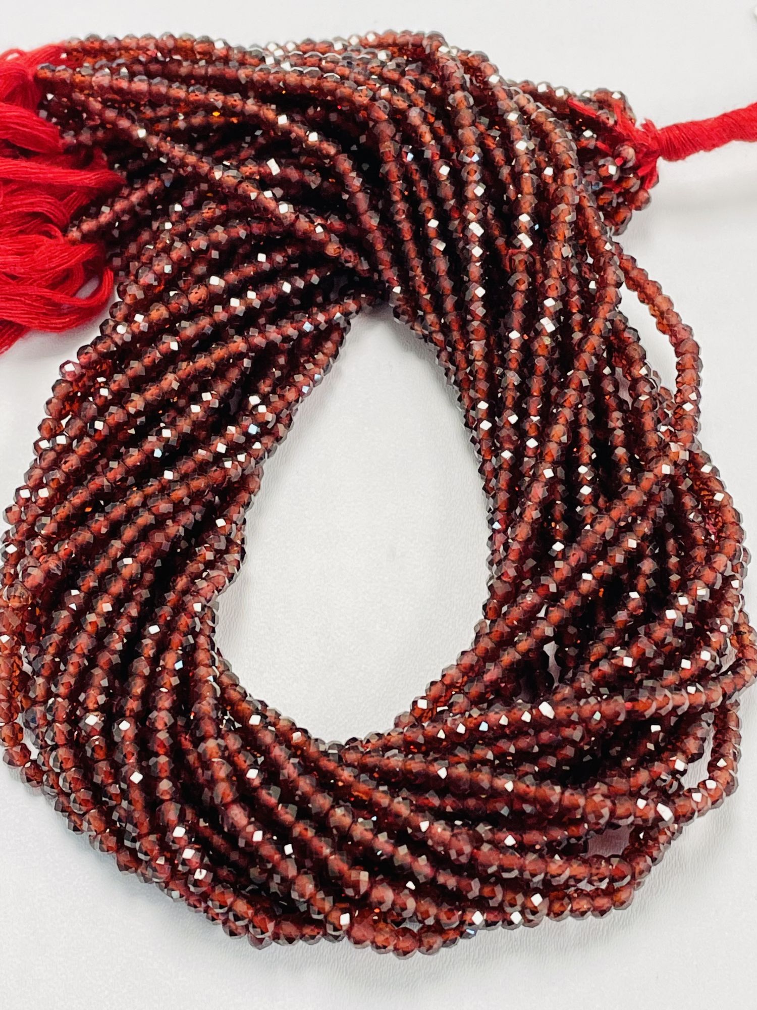 Garnet Rondelle Faceted
