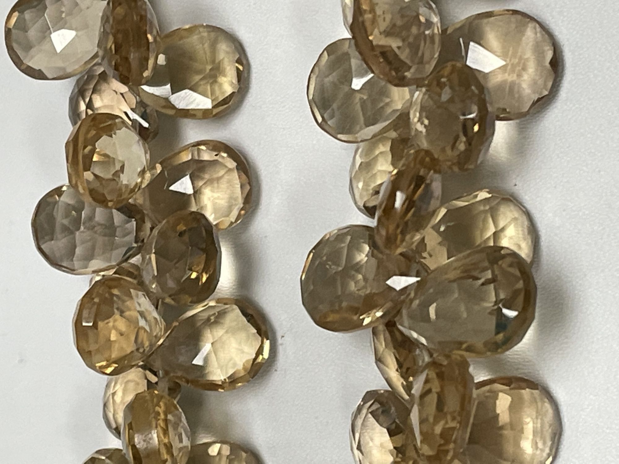 Champagne Quartz Pear Faceted