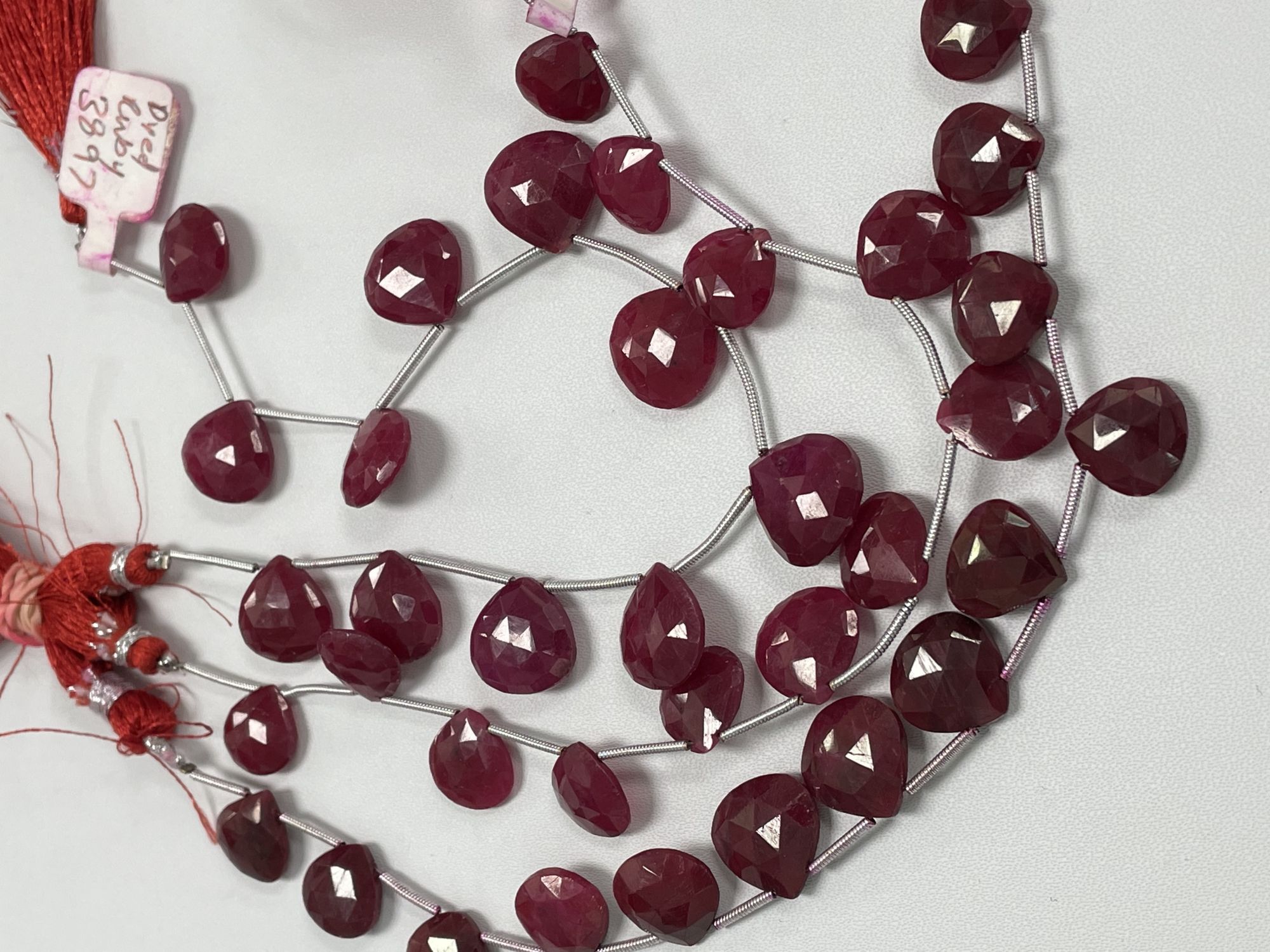 Dyed Ruby Heart Faceted