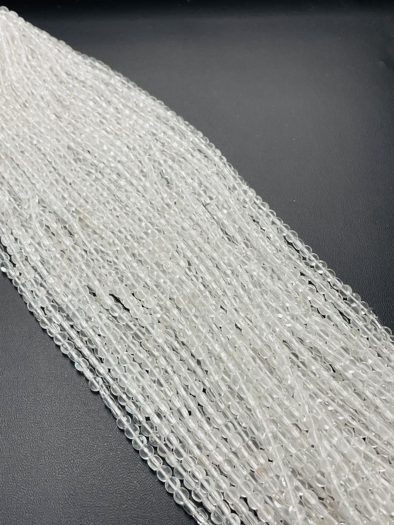 Crystal Quartz Coin Faceted