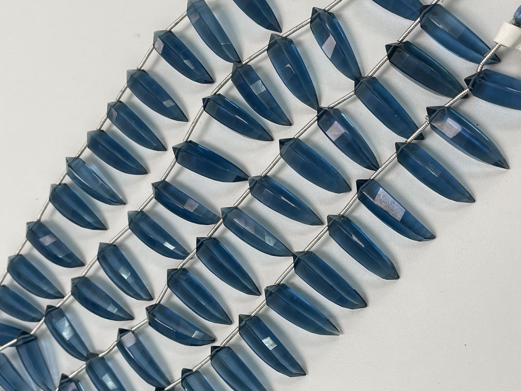 Deep Blue Hydro Quartz Okra Faceted