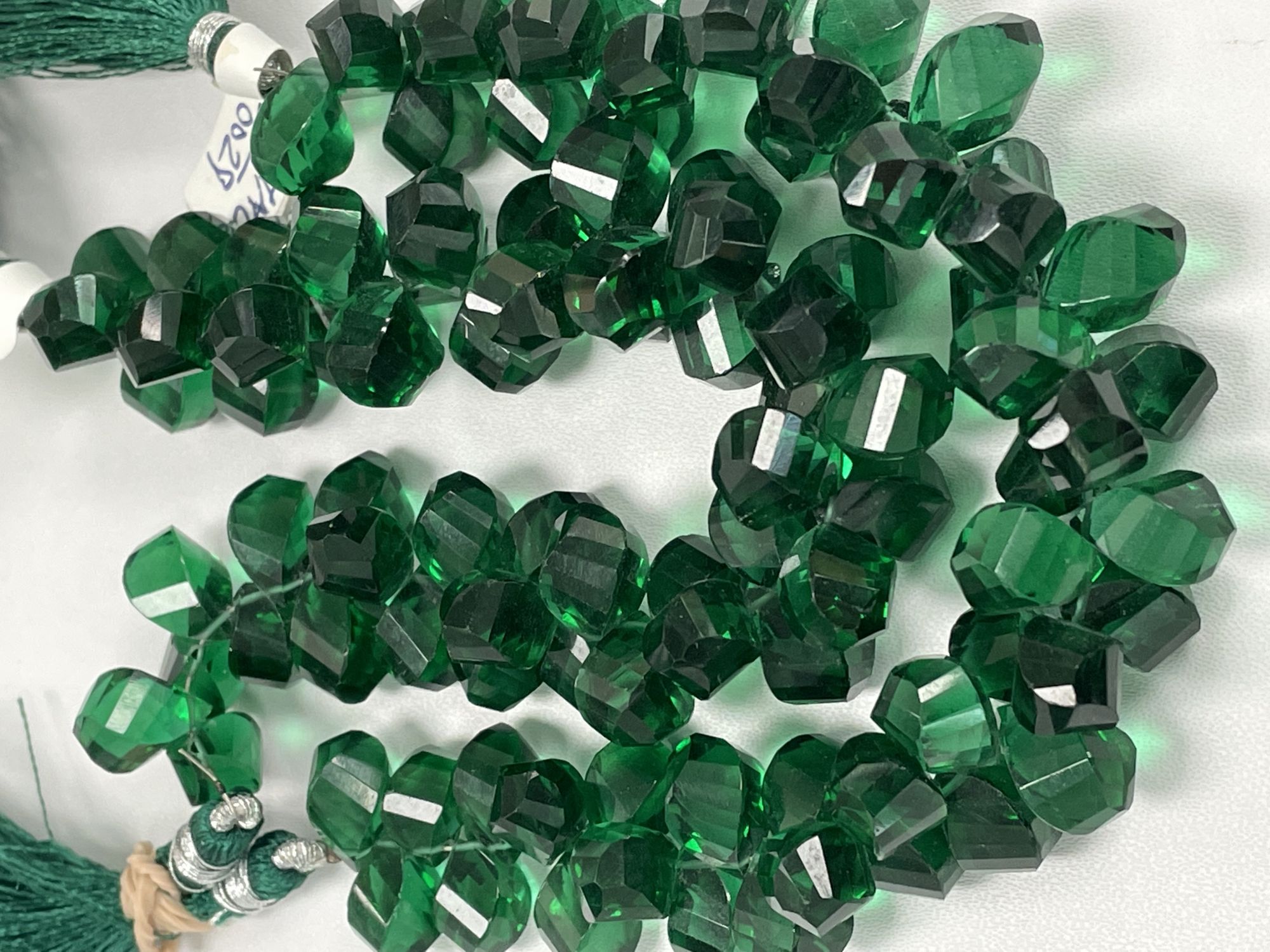 Green Hydro Quartz Twisted Drop Faceted