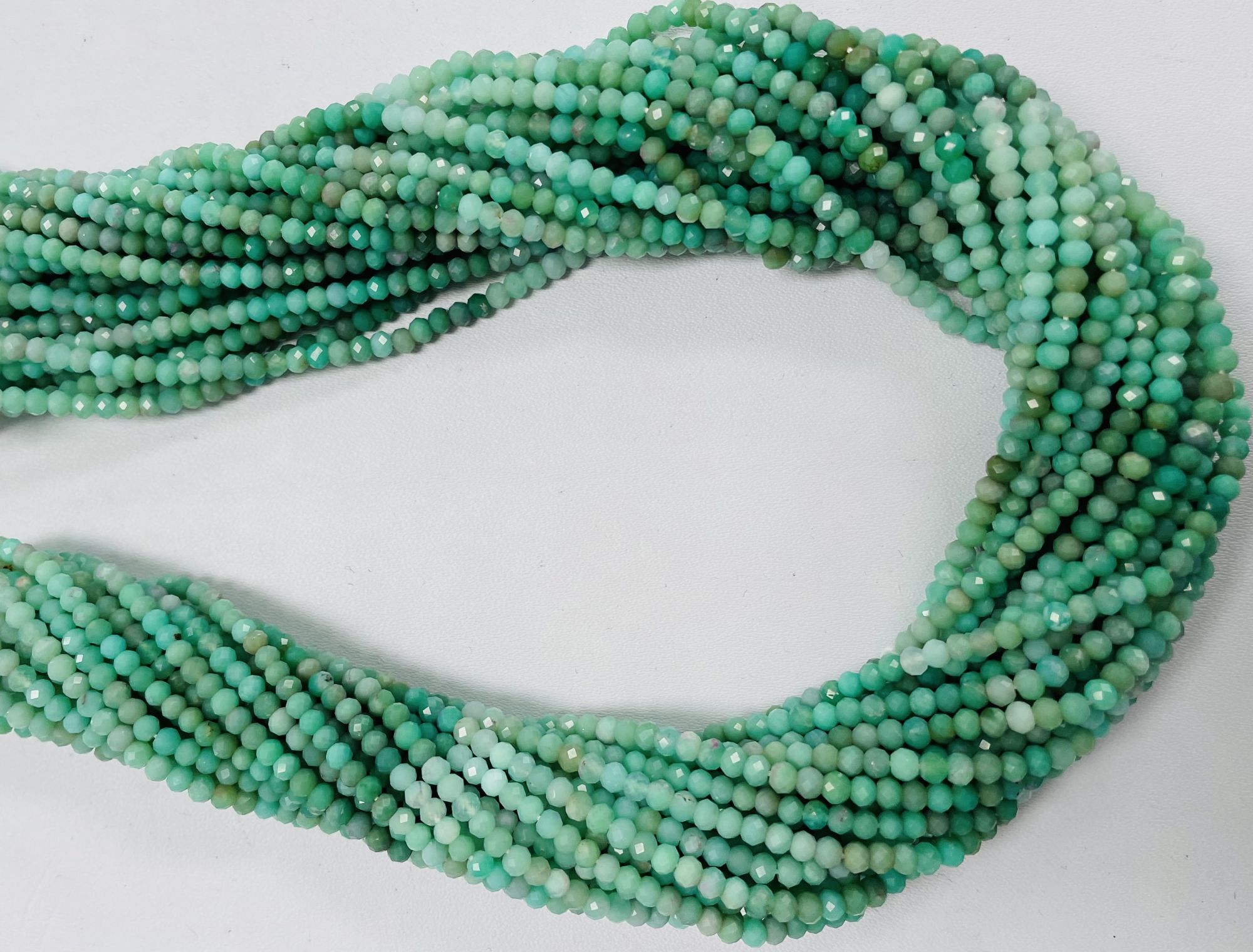 Shaded Chrysoprase Rondelle Faceted