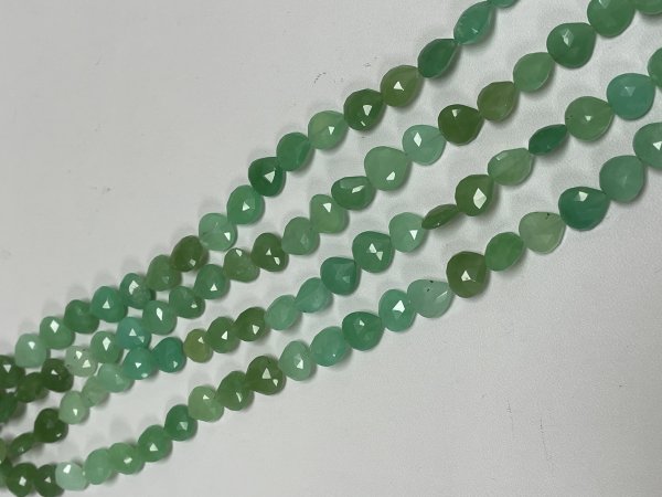 Chrysoprase Top Drilled Heart Faceted