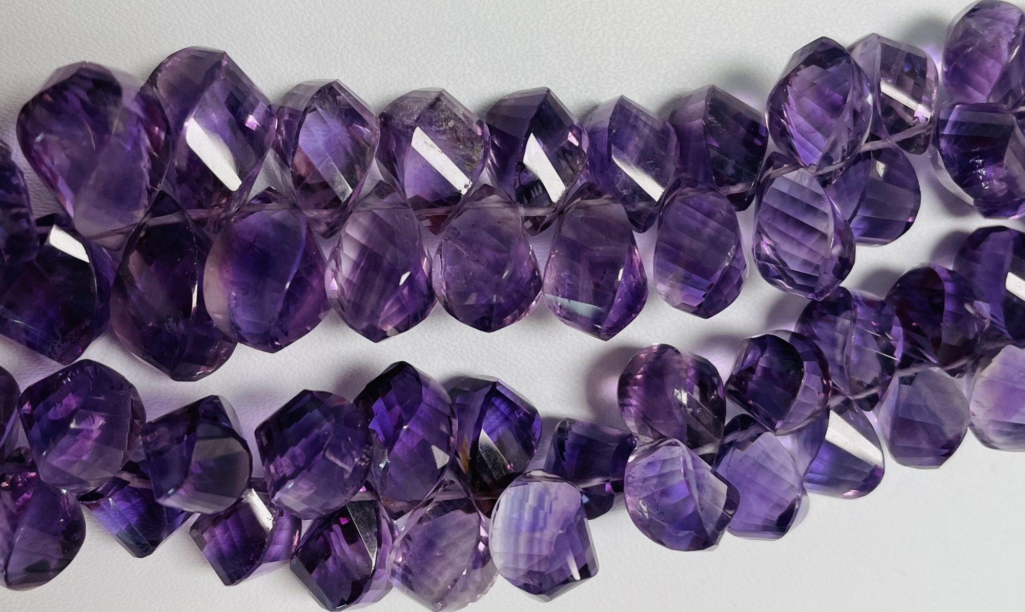 Purple Amethyst Twisted Drop Faceted