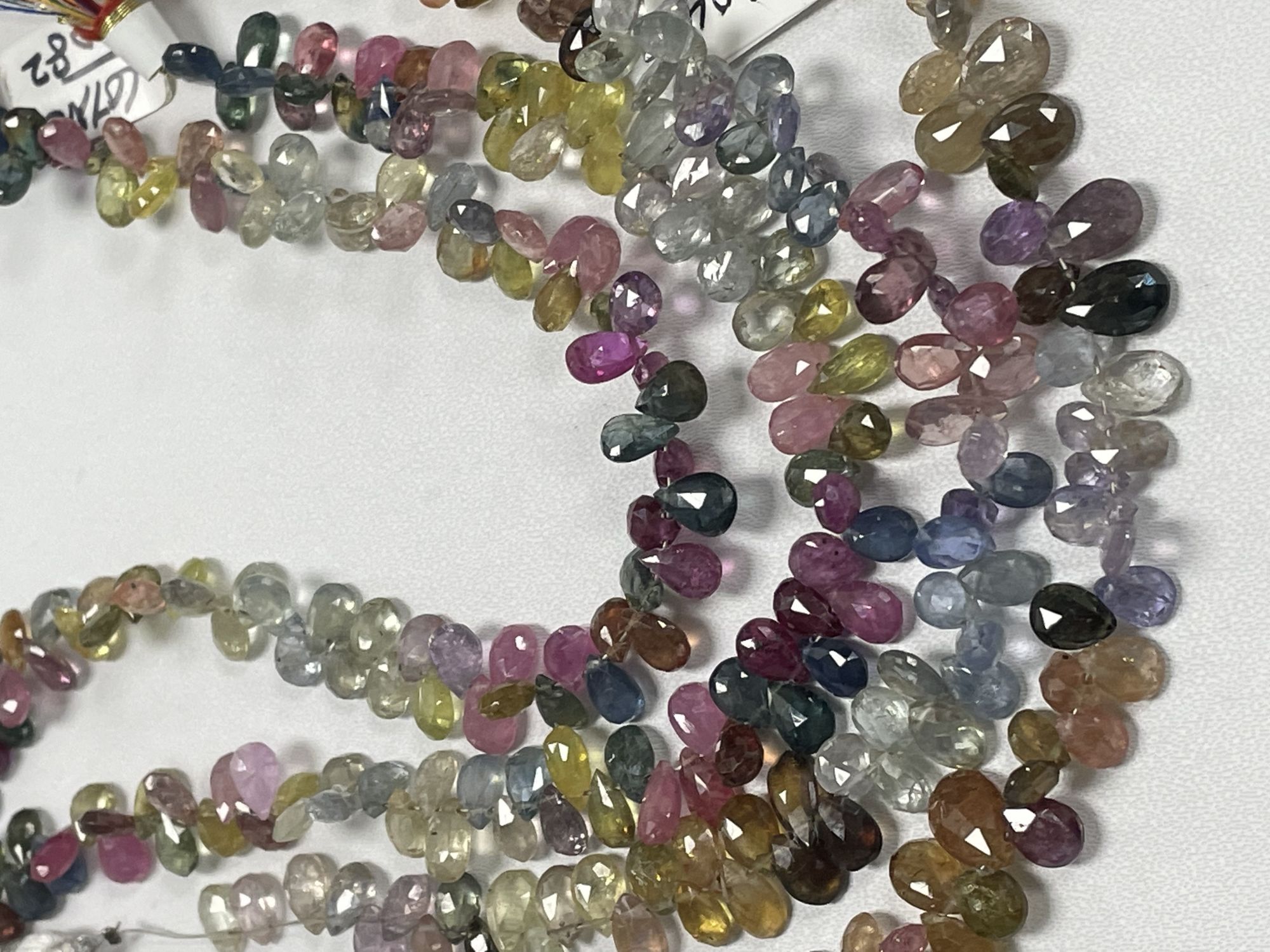 Multi Color Sapphire Pear Faceted