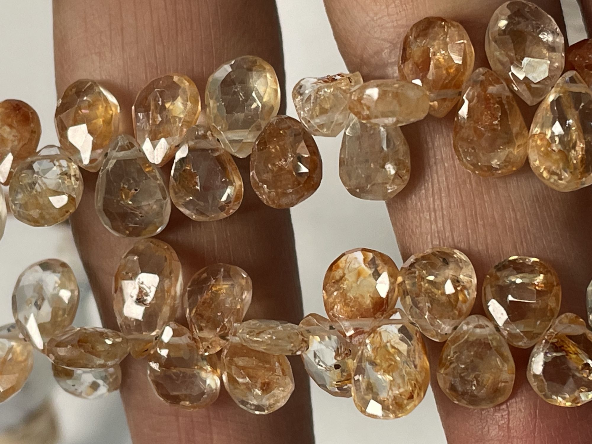 Orange Zircon Pear Faceted