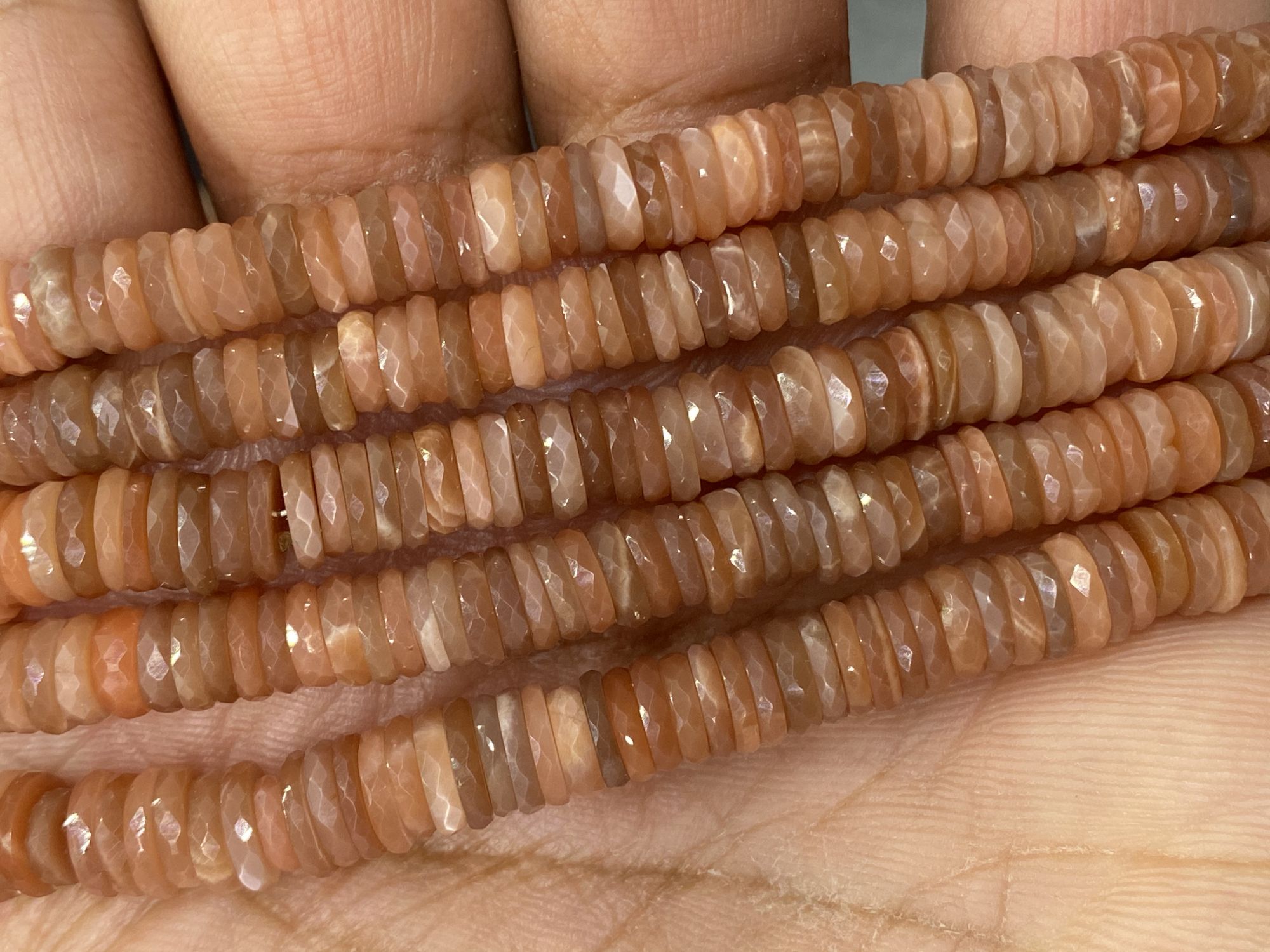 Peach MoonstoneTires Faceted