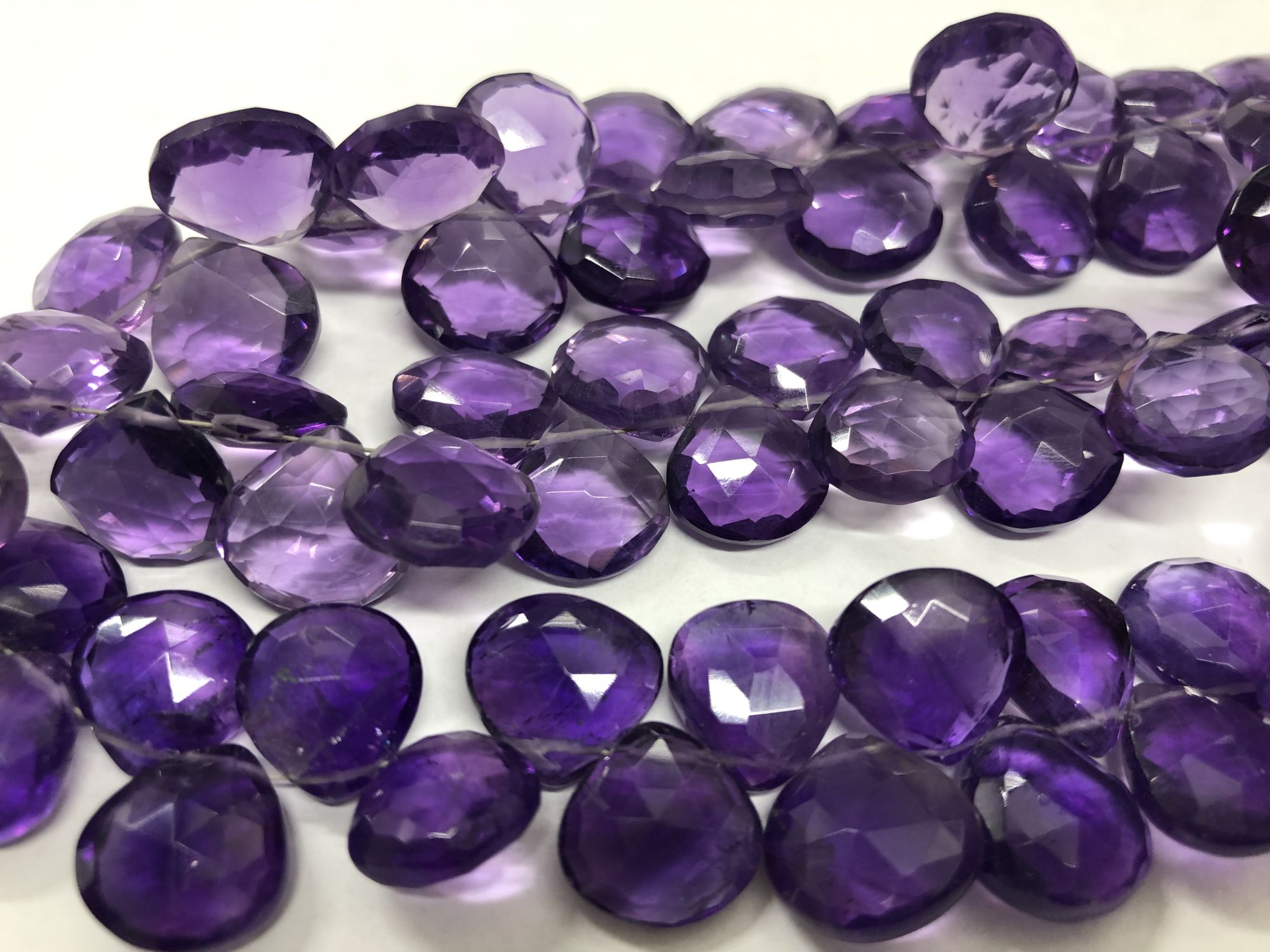Amethyst Hearts Faceted
