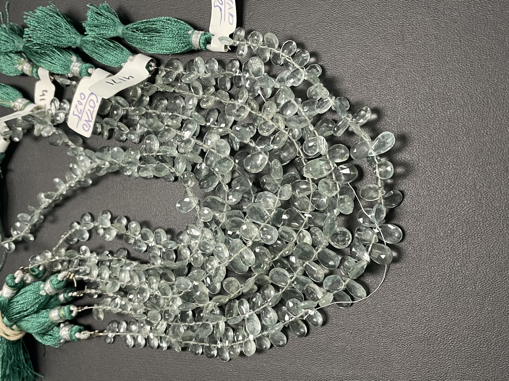 Moss Aquamarine Pear Faceted