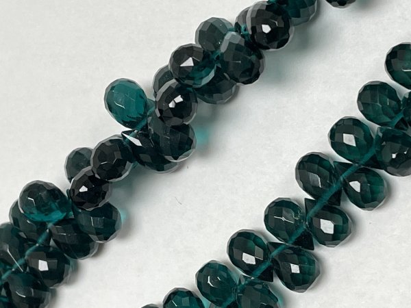 Teal Hydro Quartz Drop Faceted