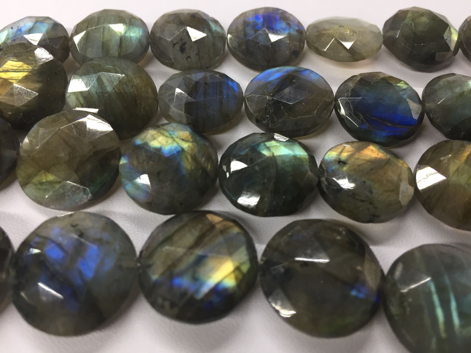 Labradorite Coins Faceted
