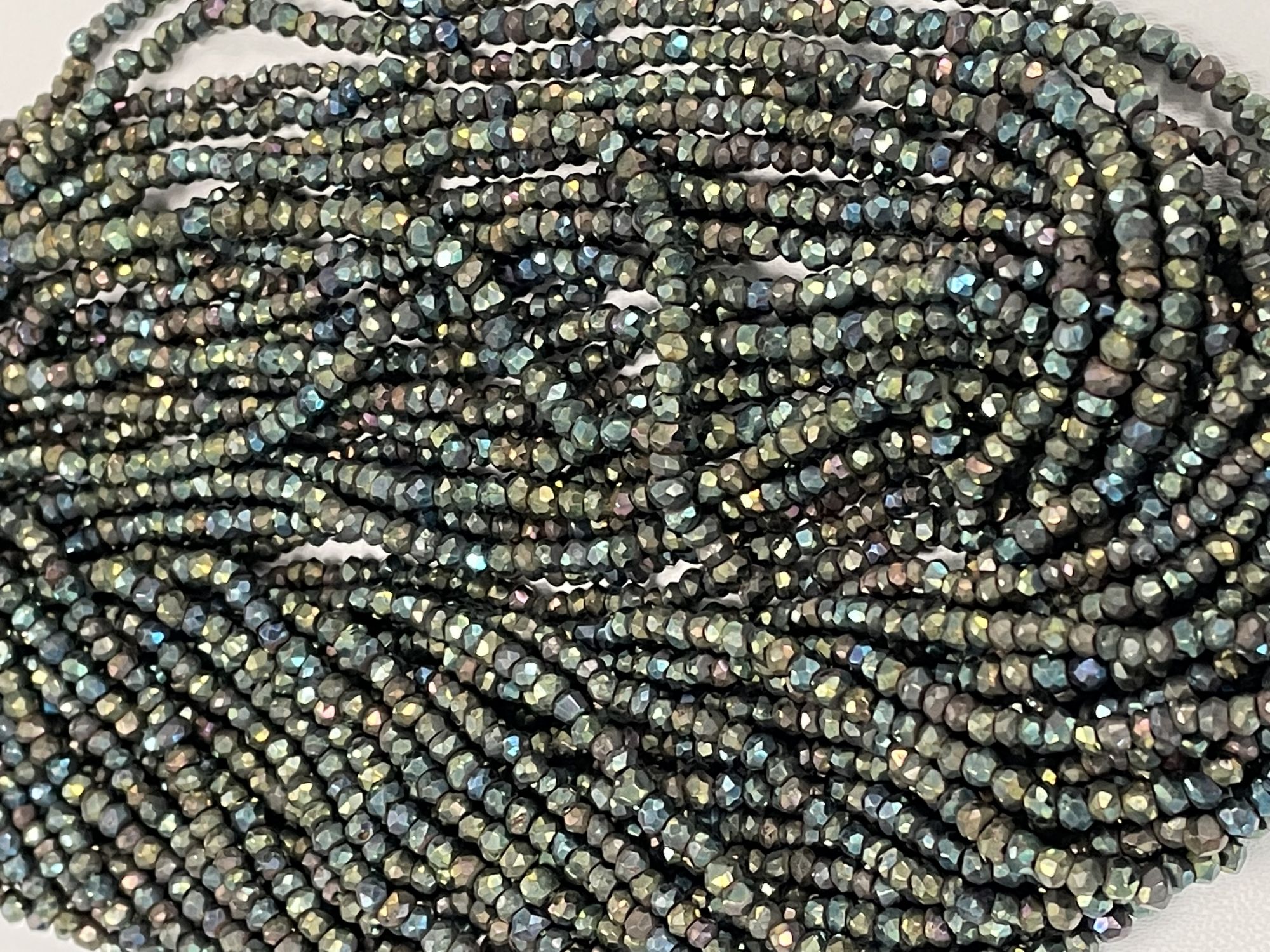 Mystic Green Spinel Rondelle Faceted