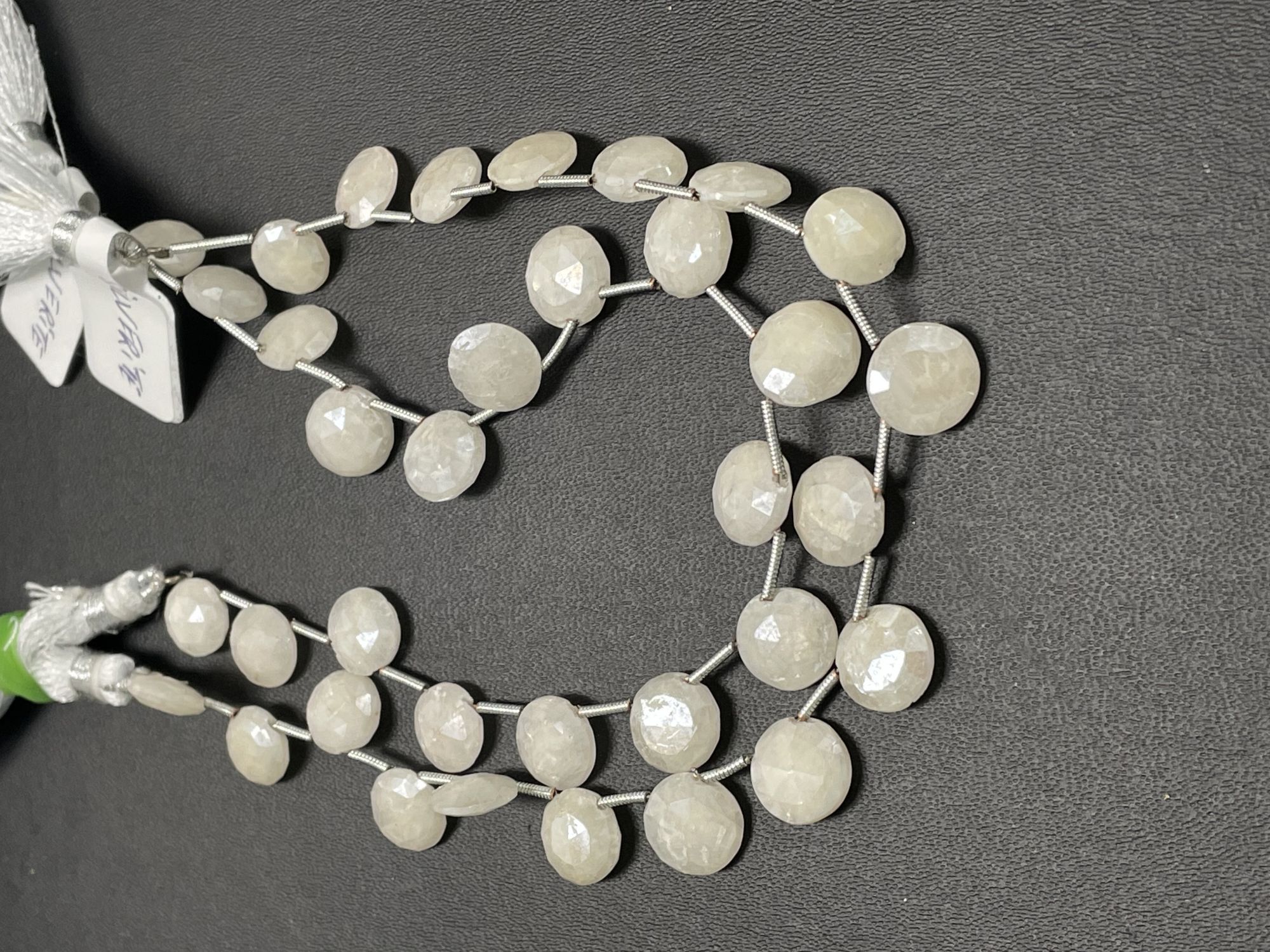 Pearl White Silverite Coin Faceted