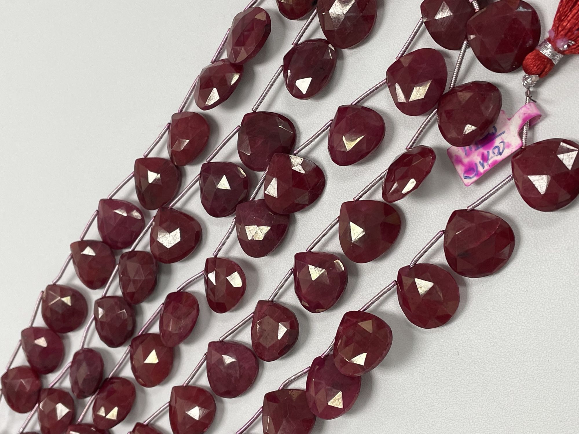 Dyed Ruby Heart Faceted