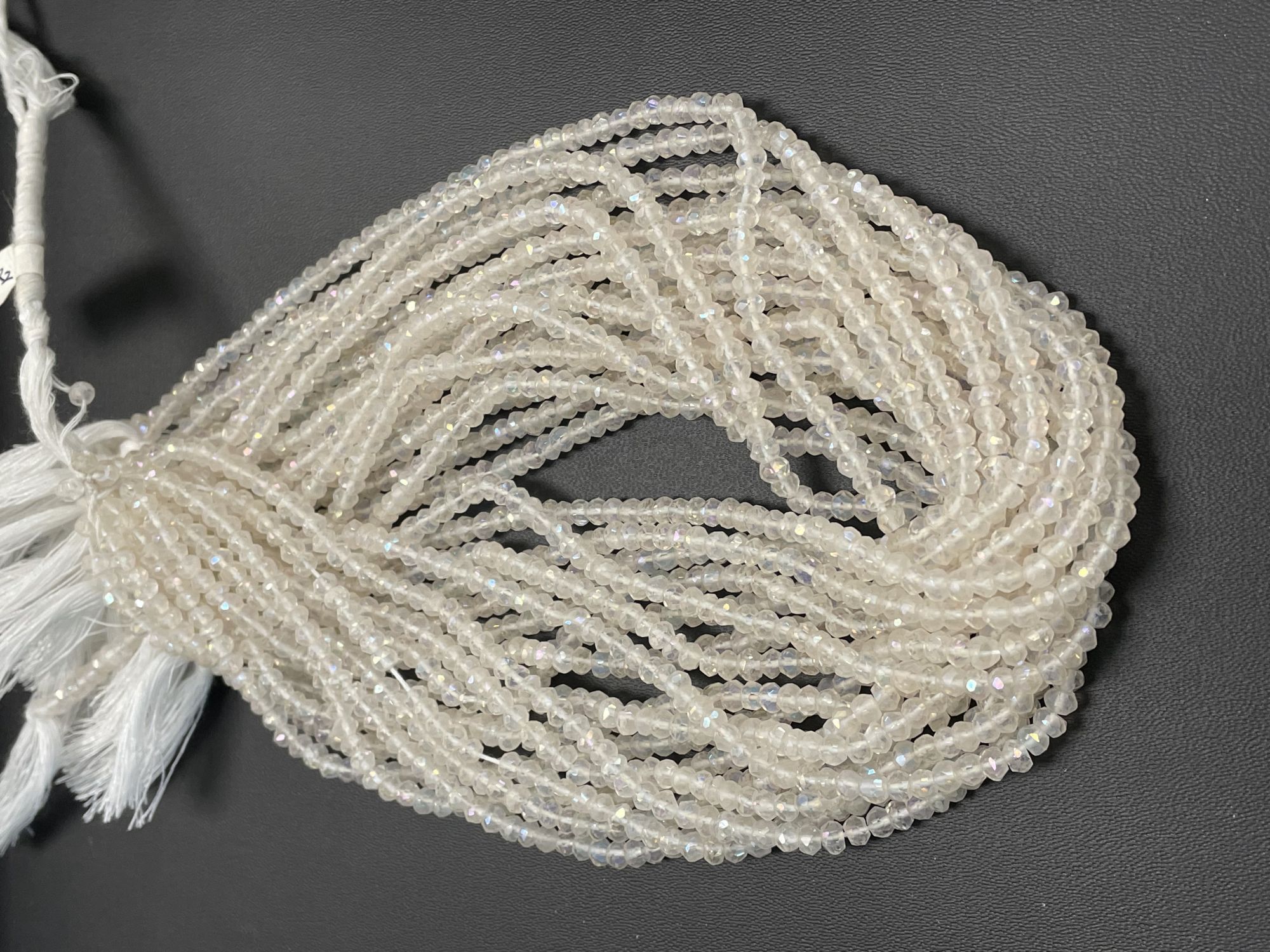 Coated Crystal Quartz Rondelle Faceted