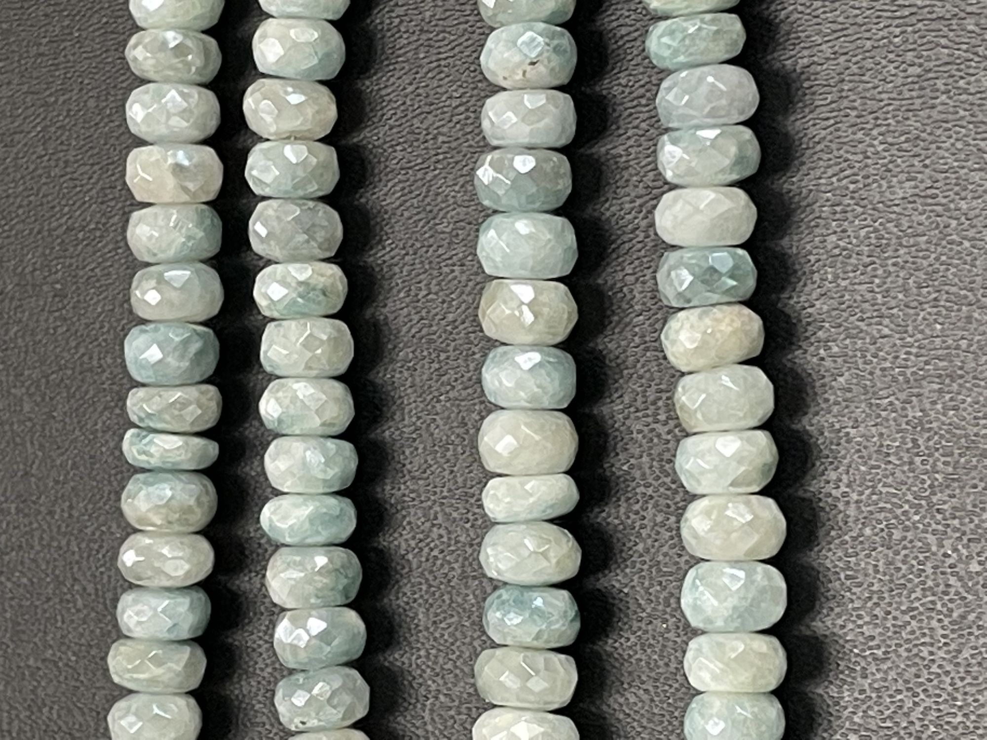 Blue White Silverite Rondelle Faceted