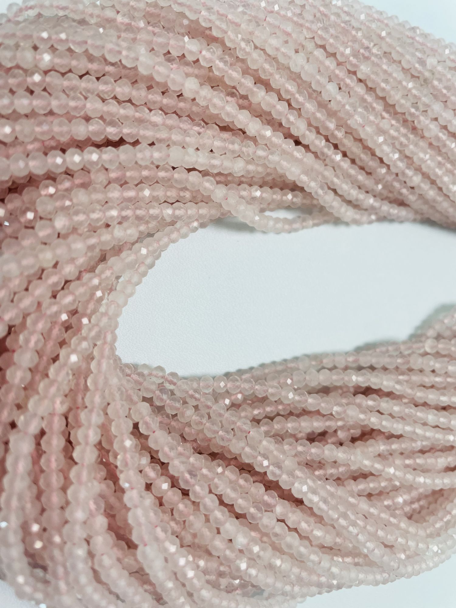 Rose Quartz Rondelle Faceted