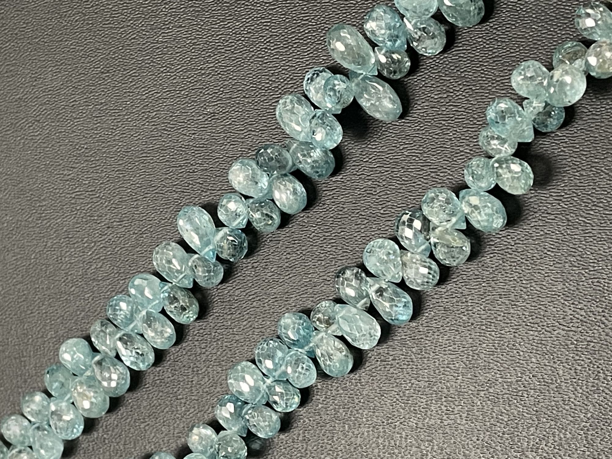 Blue Zircon Drop Faceted
