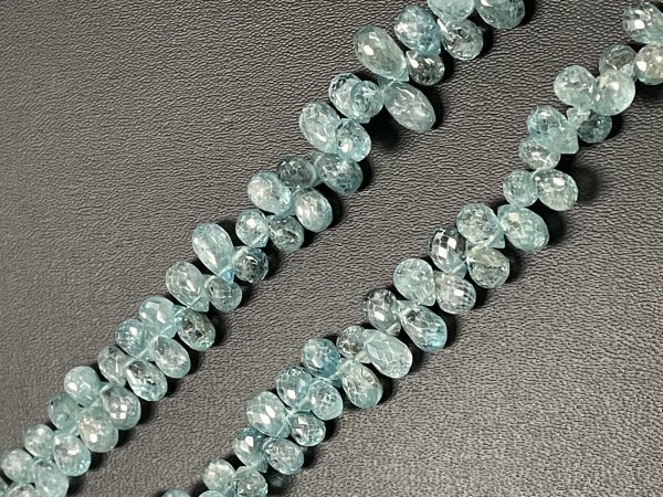 Blue Zircon Drop Faceted