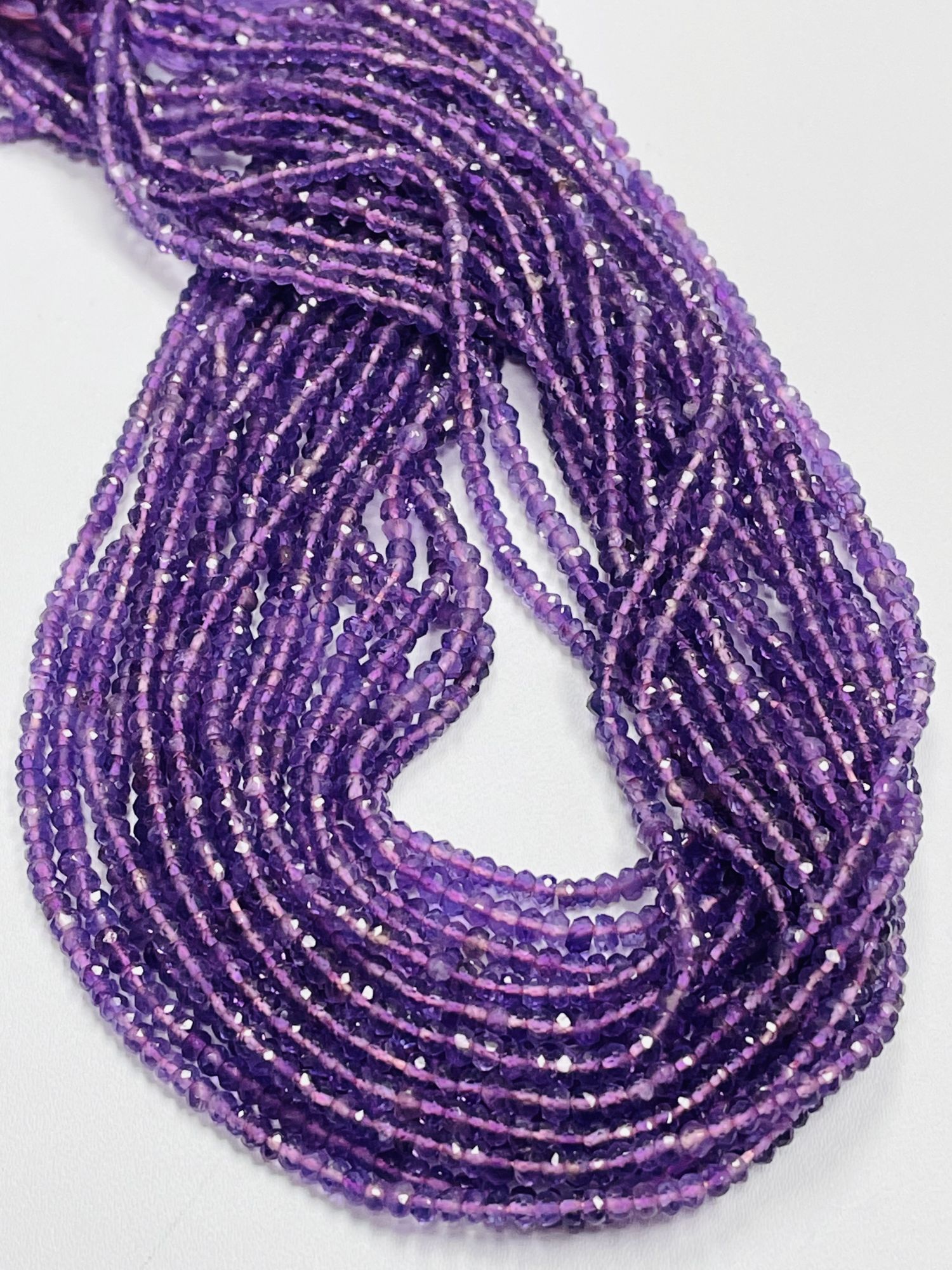 Purple Amethyst Rondelle Faceted