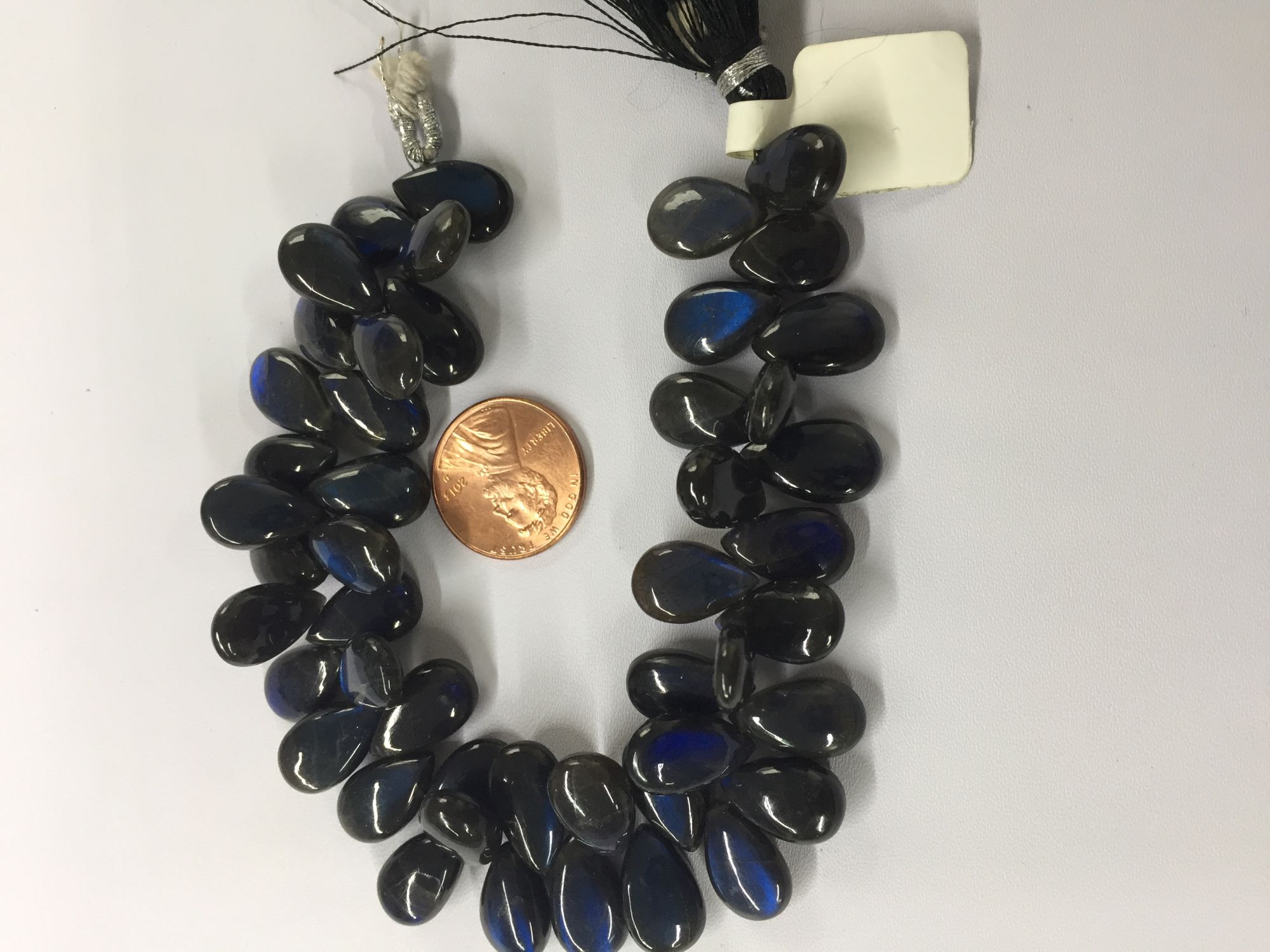 Natural Black Labradorite Pears Smooth