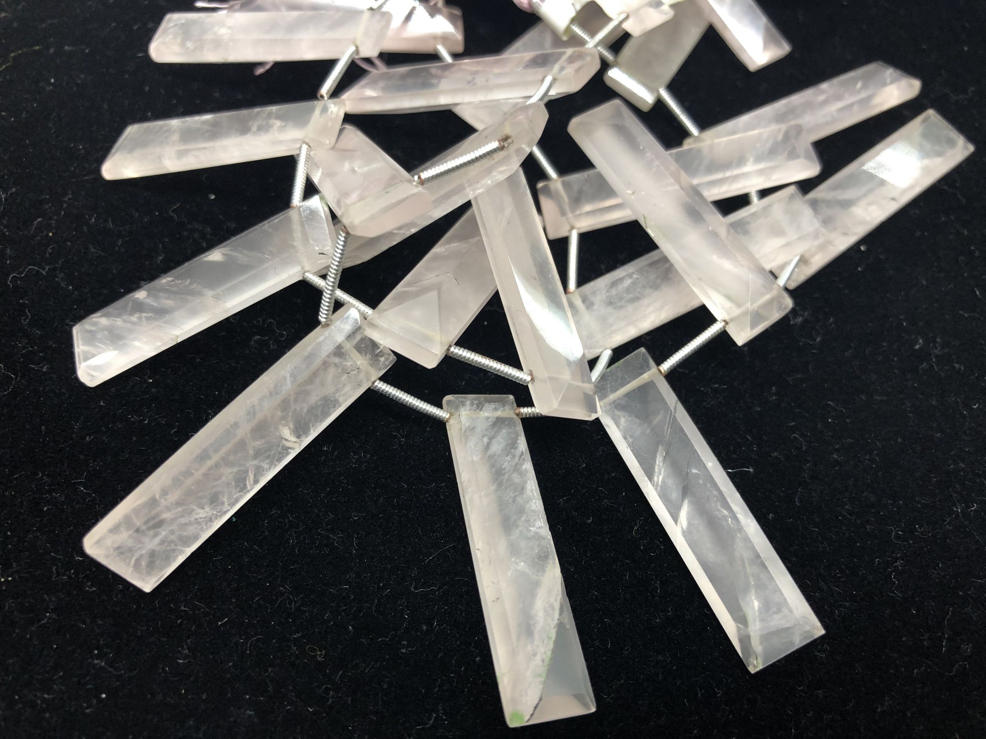 Rose Quartz Rectangles Faceted