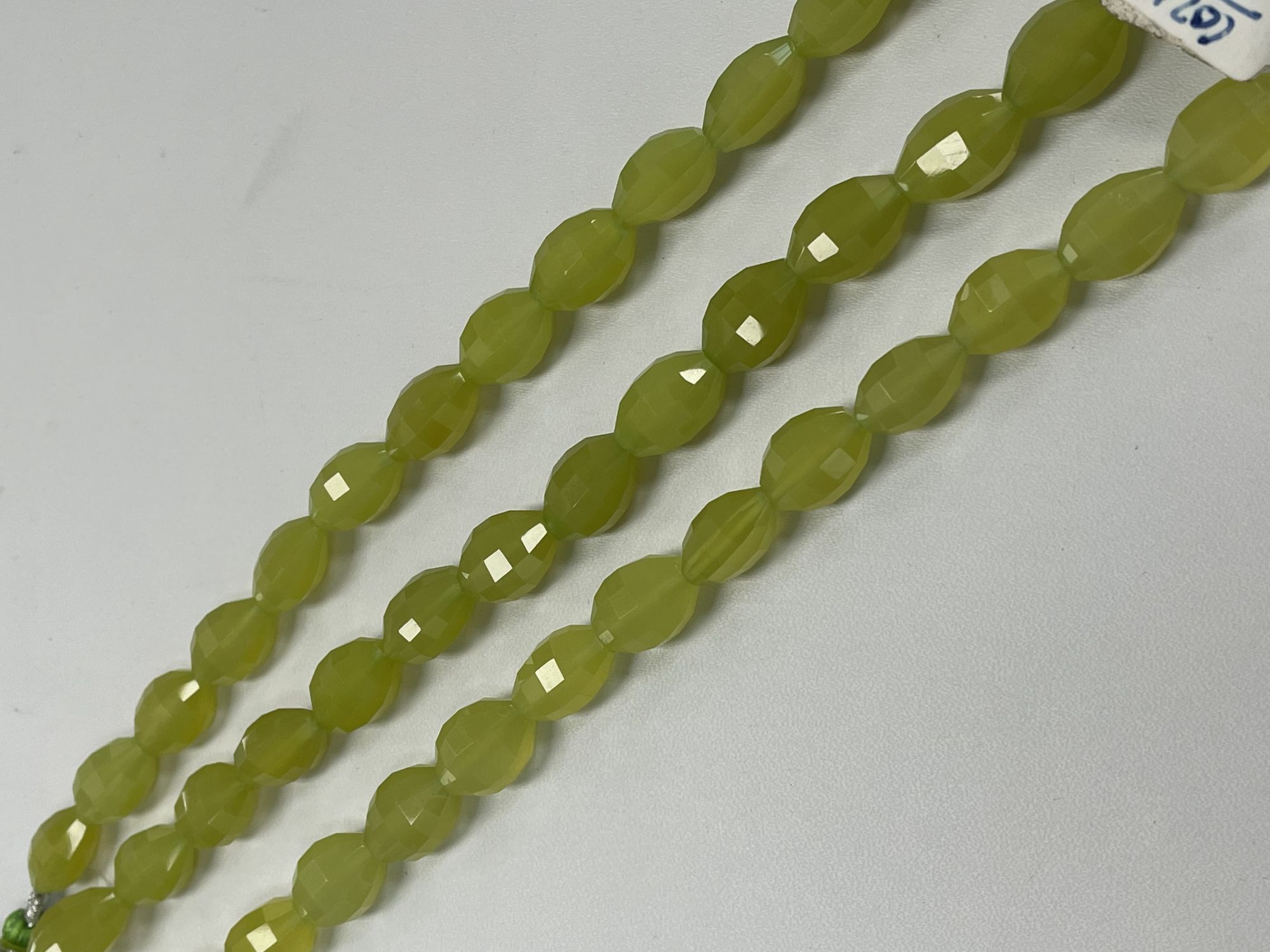 Green Chalcedony Barrel Faceted