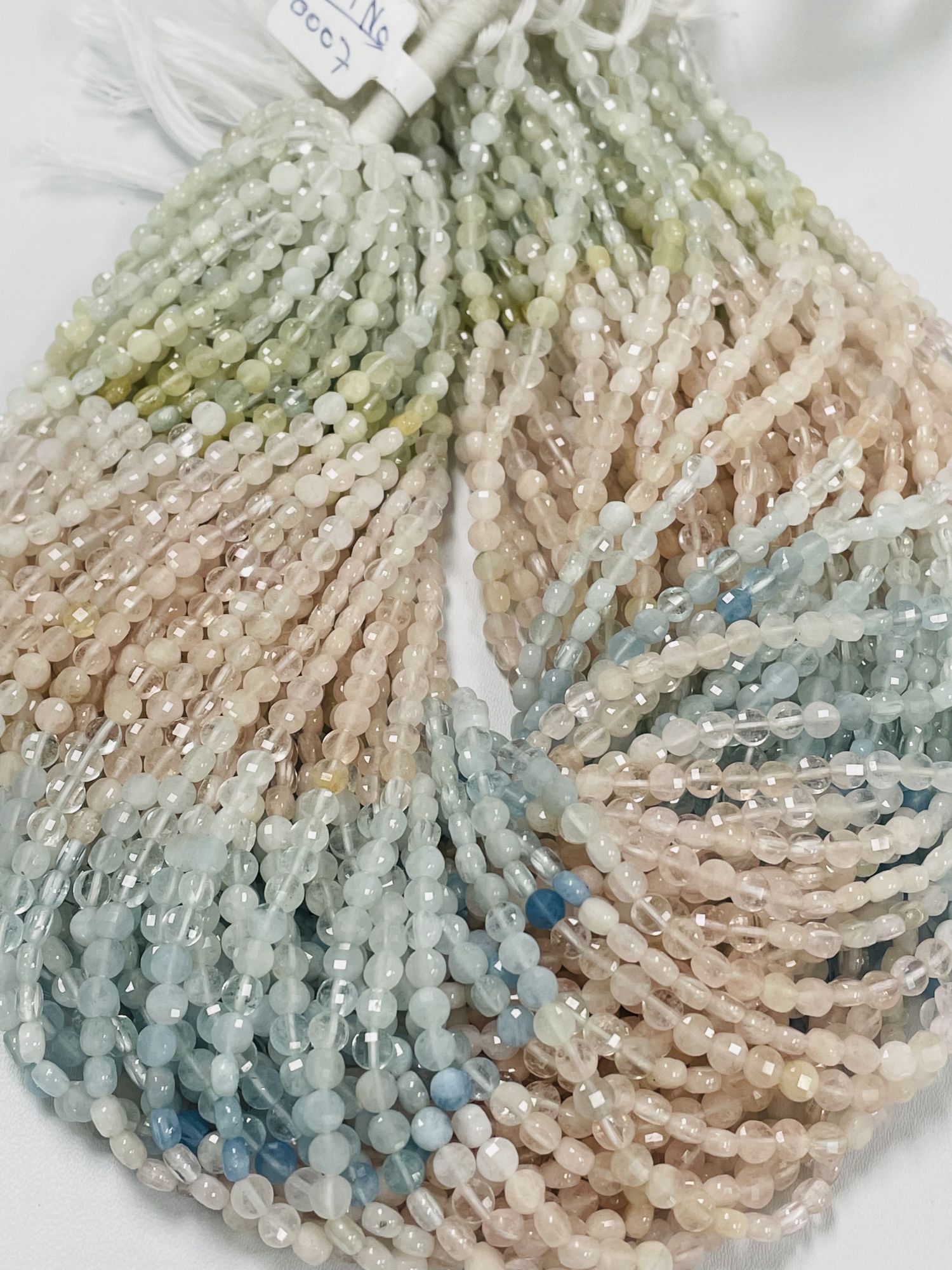 Multi Aquamarine Coin Faceted