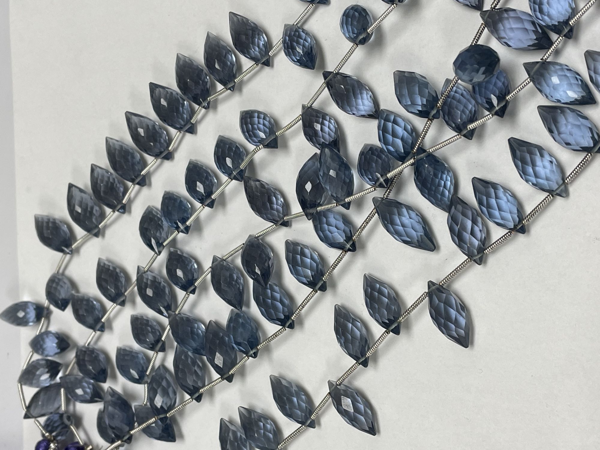 Blue Hydro Quartz Puff Marquise Faceted