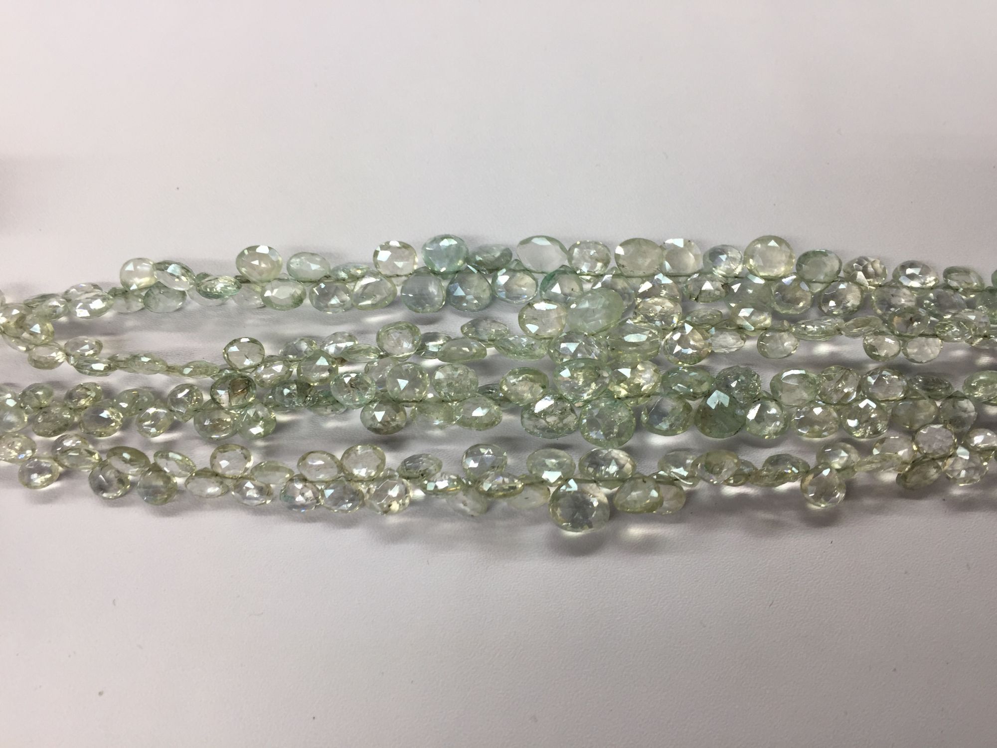 Aquamarine Hearts Faceted (COATED)