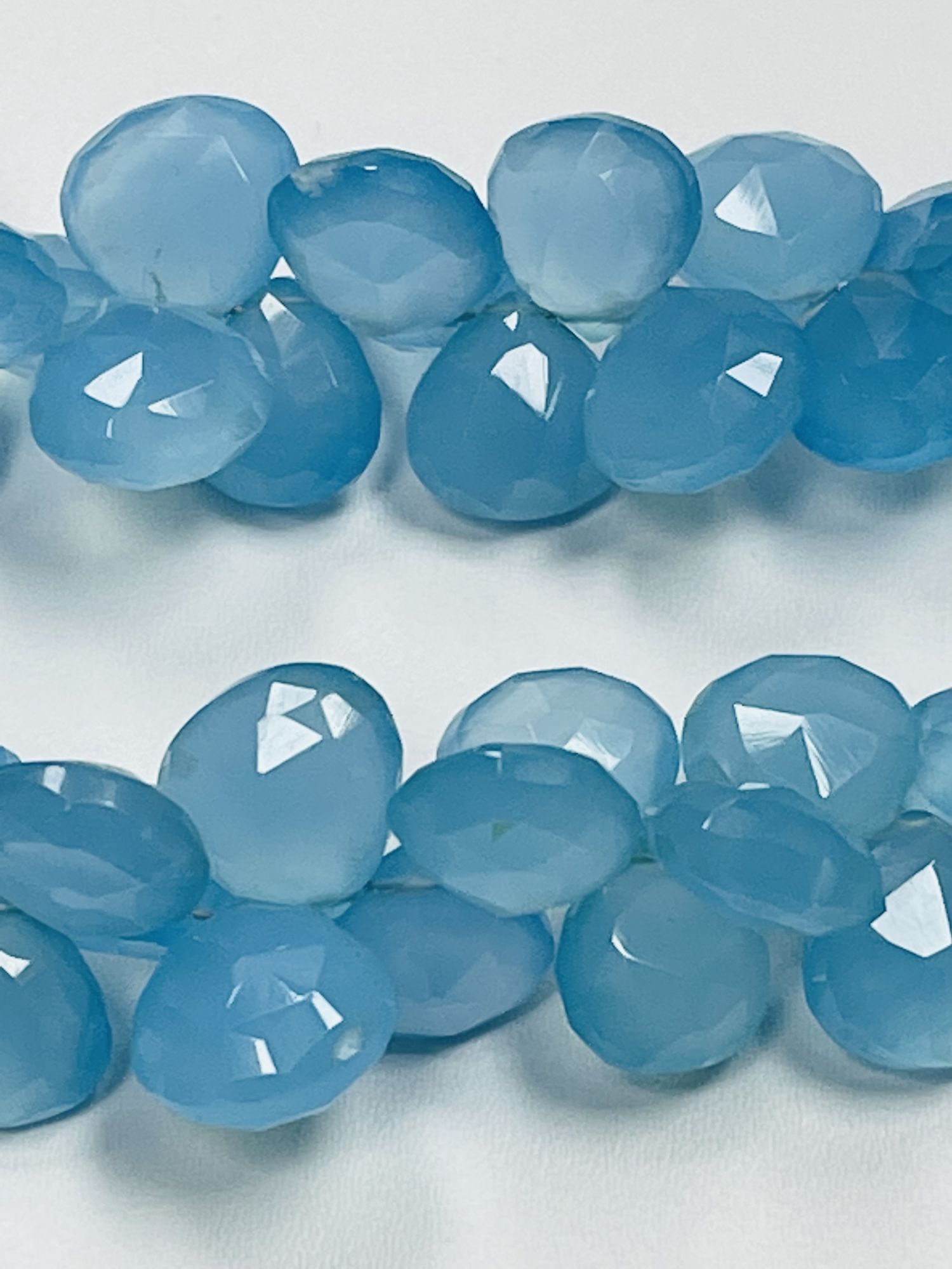 Blue Chalcedony Heart Faceted
