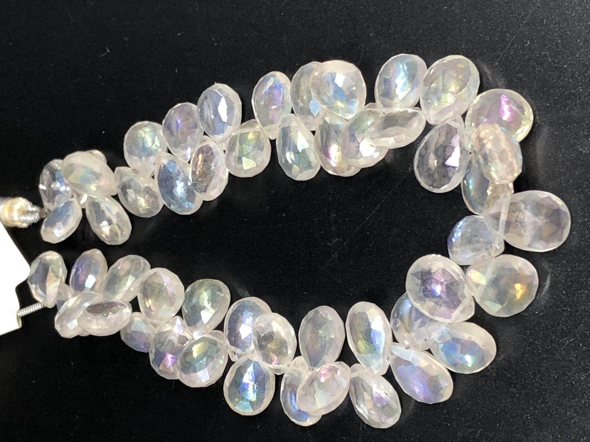 White mystic quartz pear