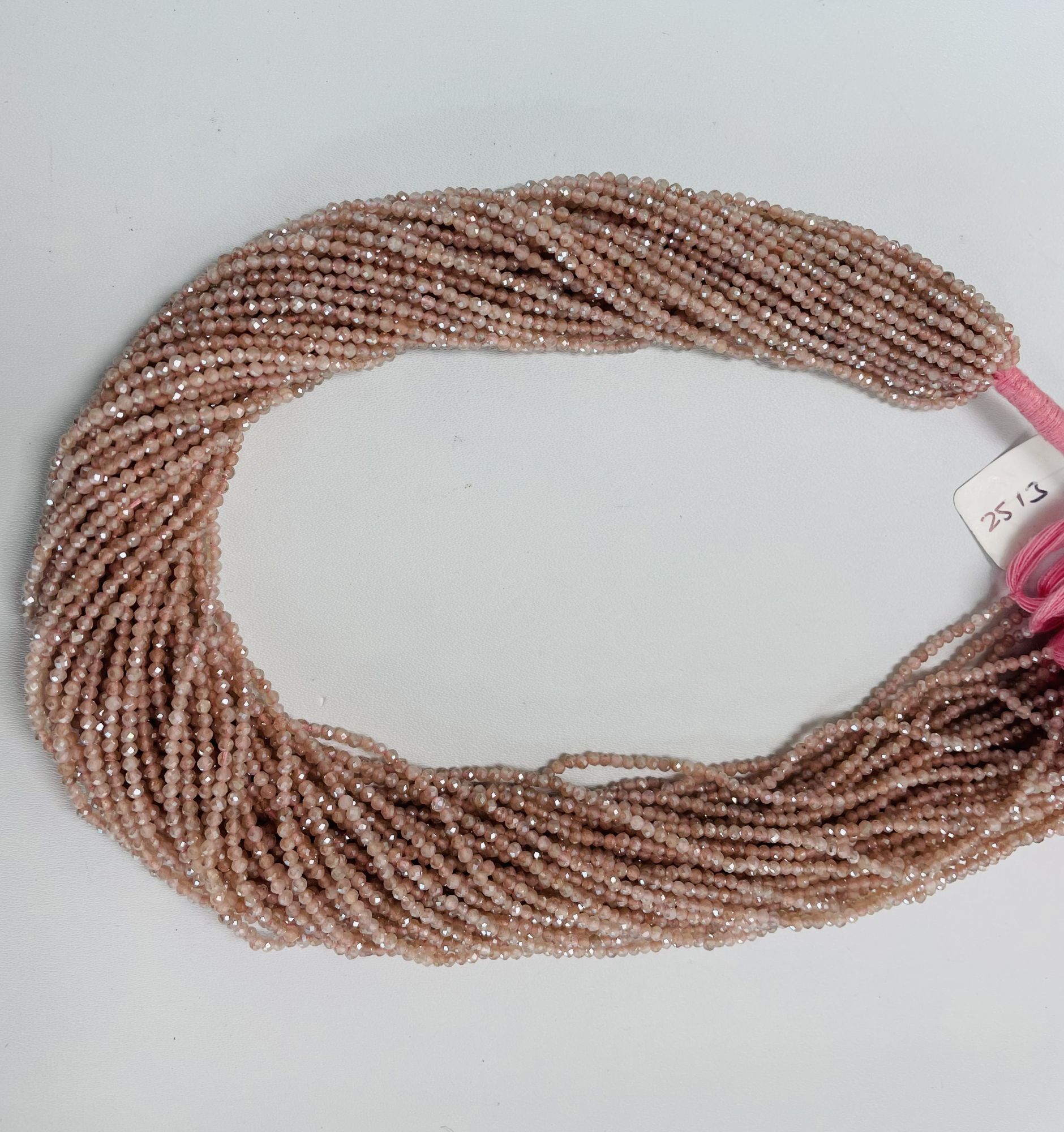 Coated Pink Moonstone Rondelle Faceted