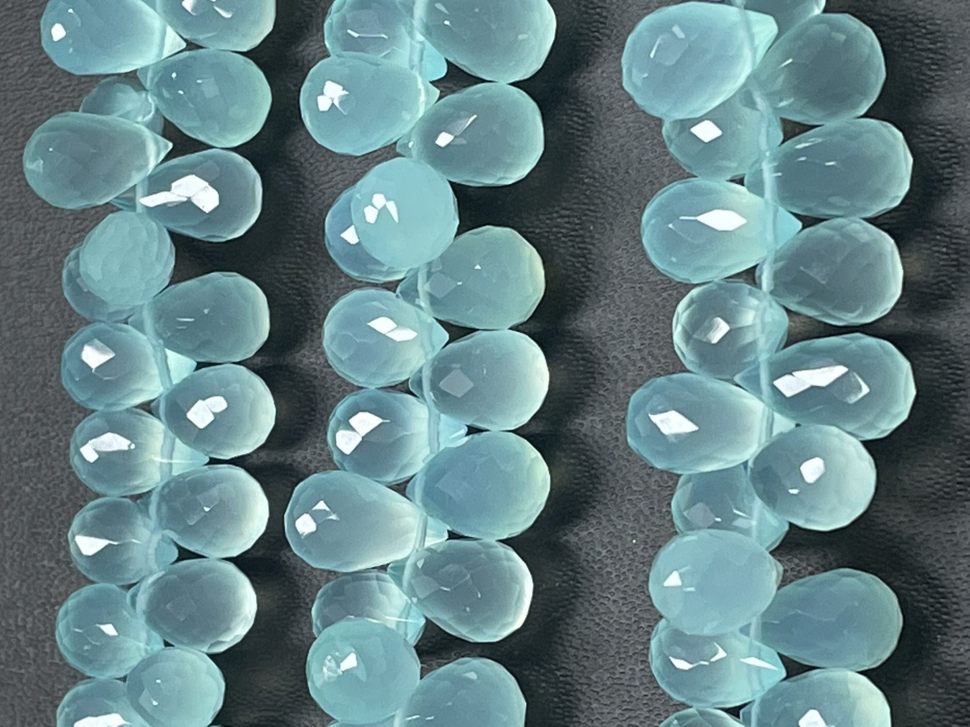 Aqua Chalcedony Drop Faceted