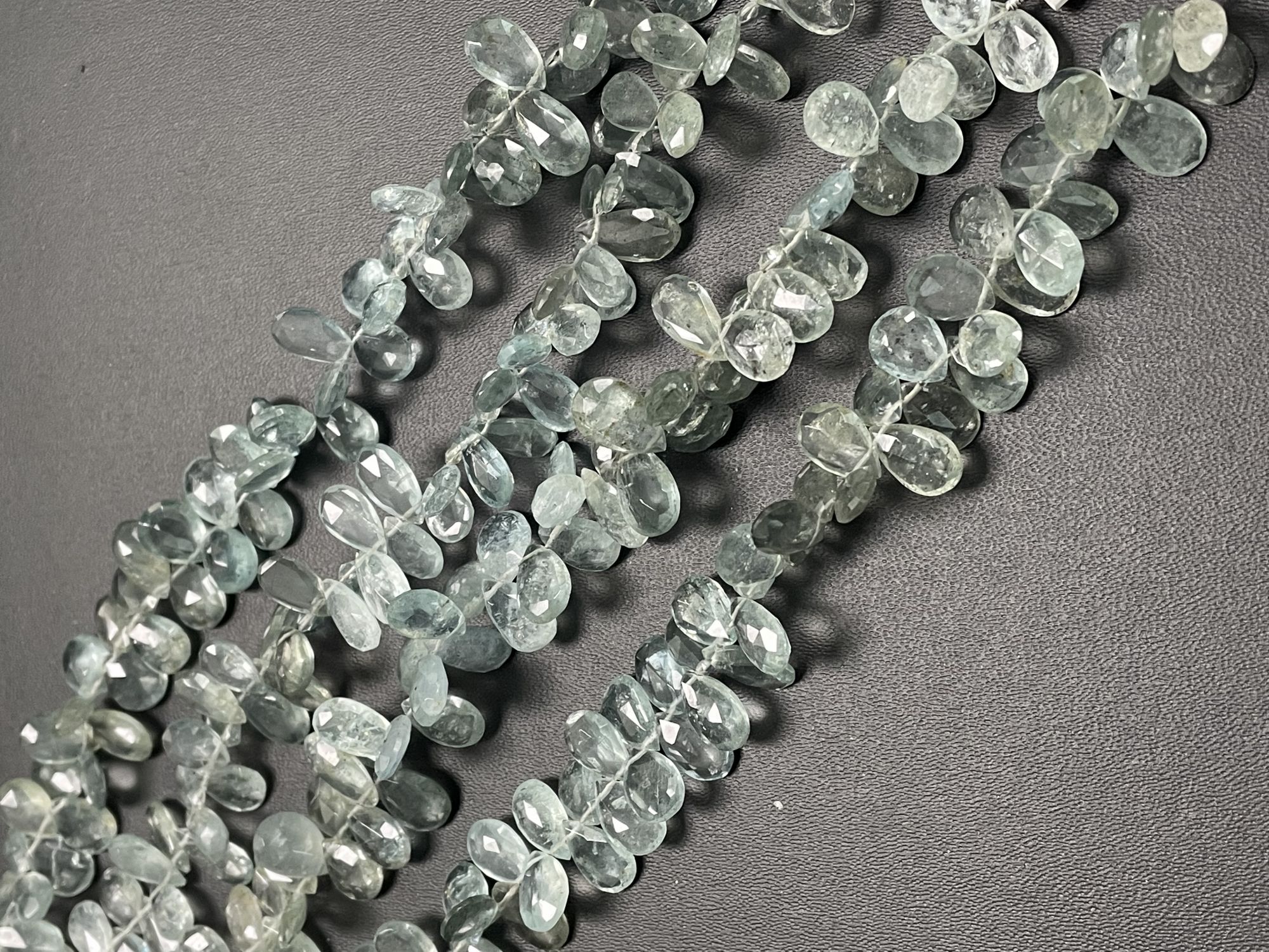 Moss Aquamarine Pear Faceted