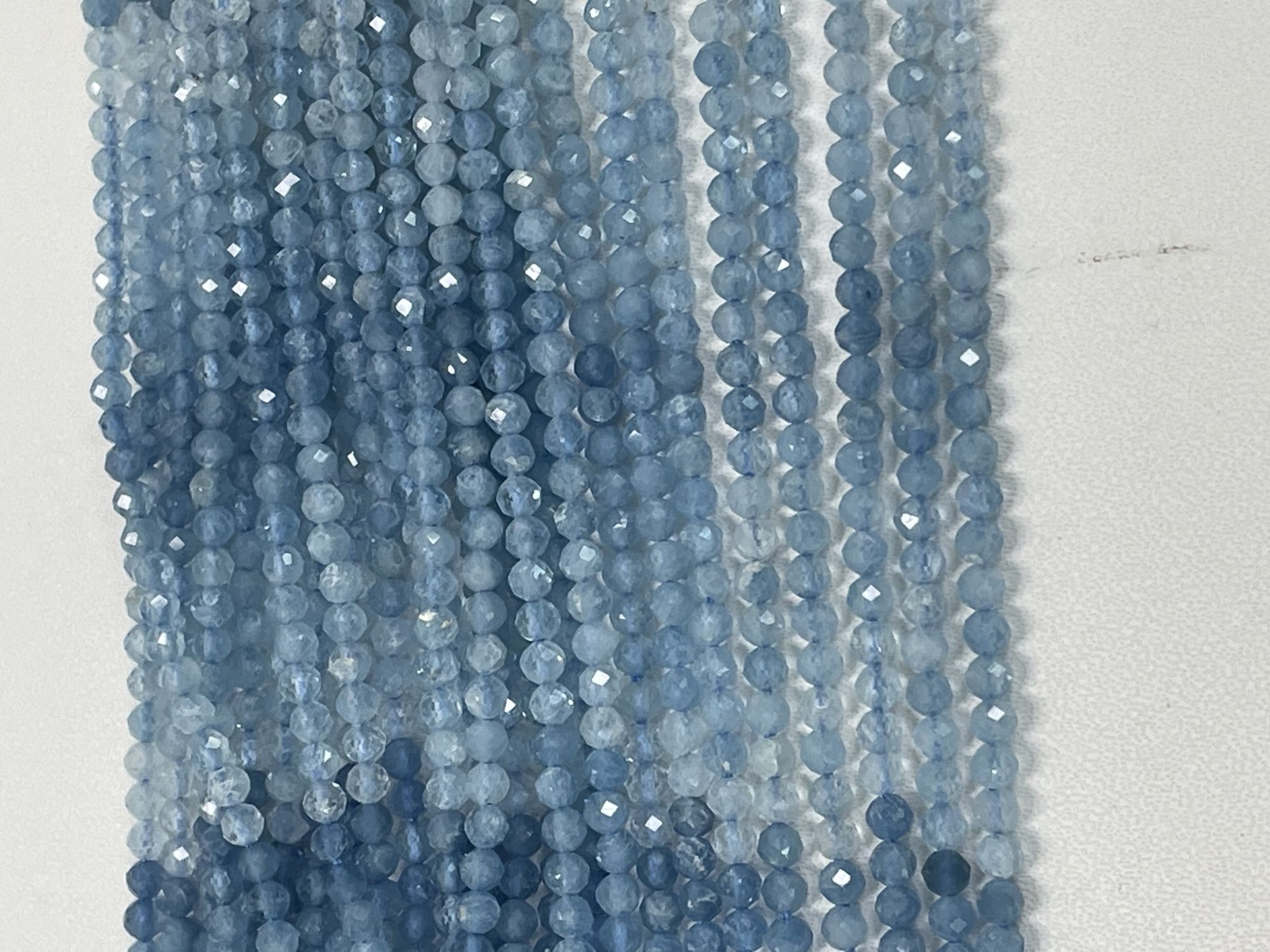 Shaded Aquamarine Rondelle Faceted