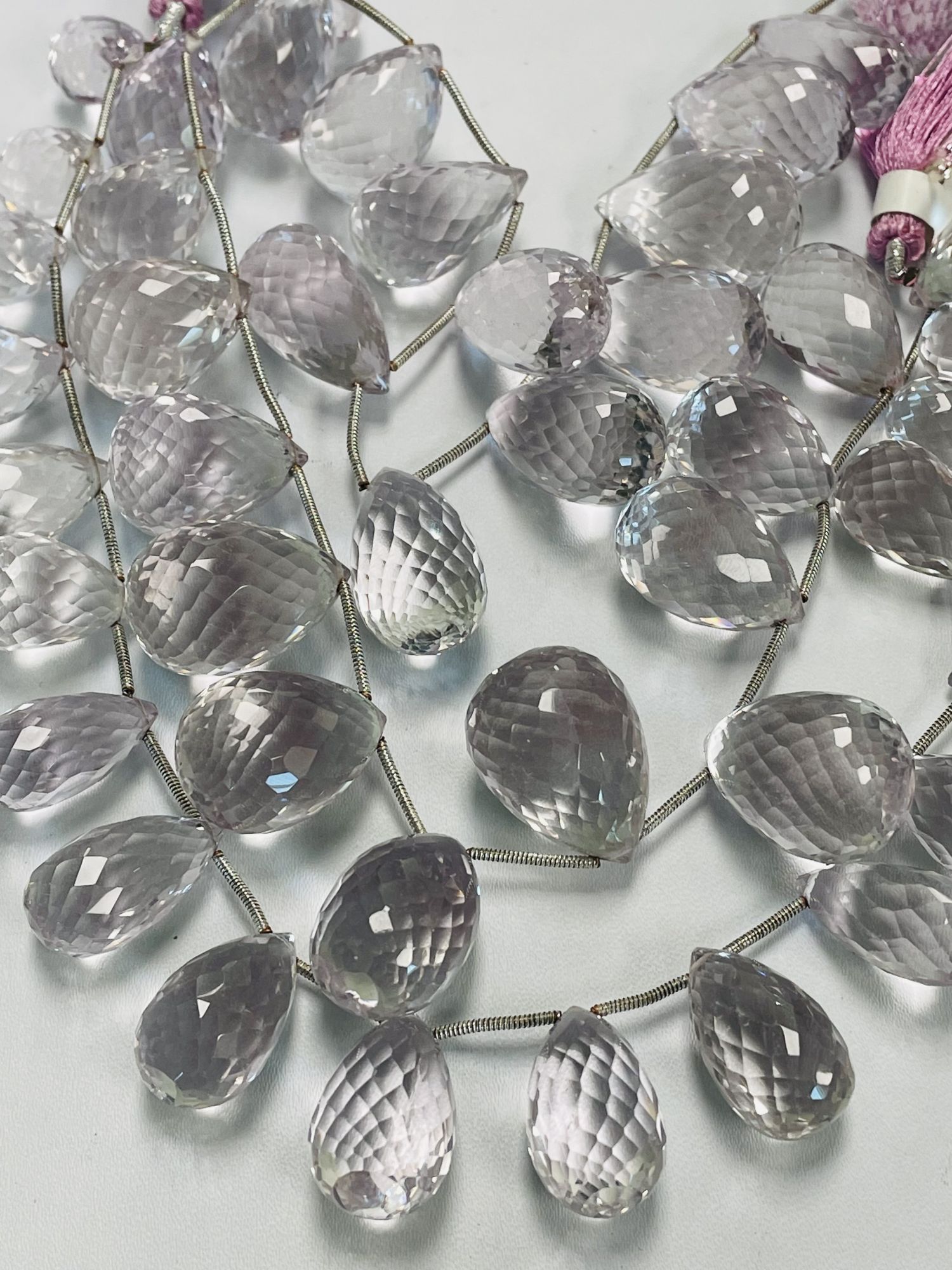 Pink Amethyst Drop Faceted