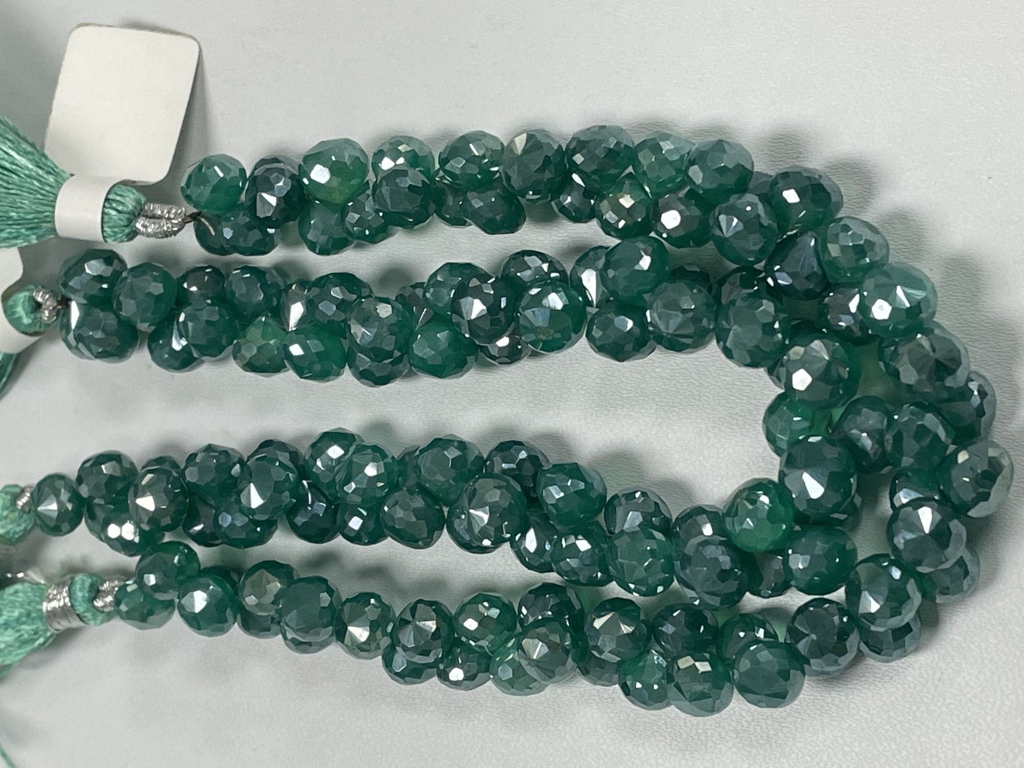 Coated Green Onyx Onion Faceted